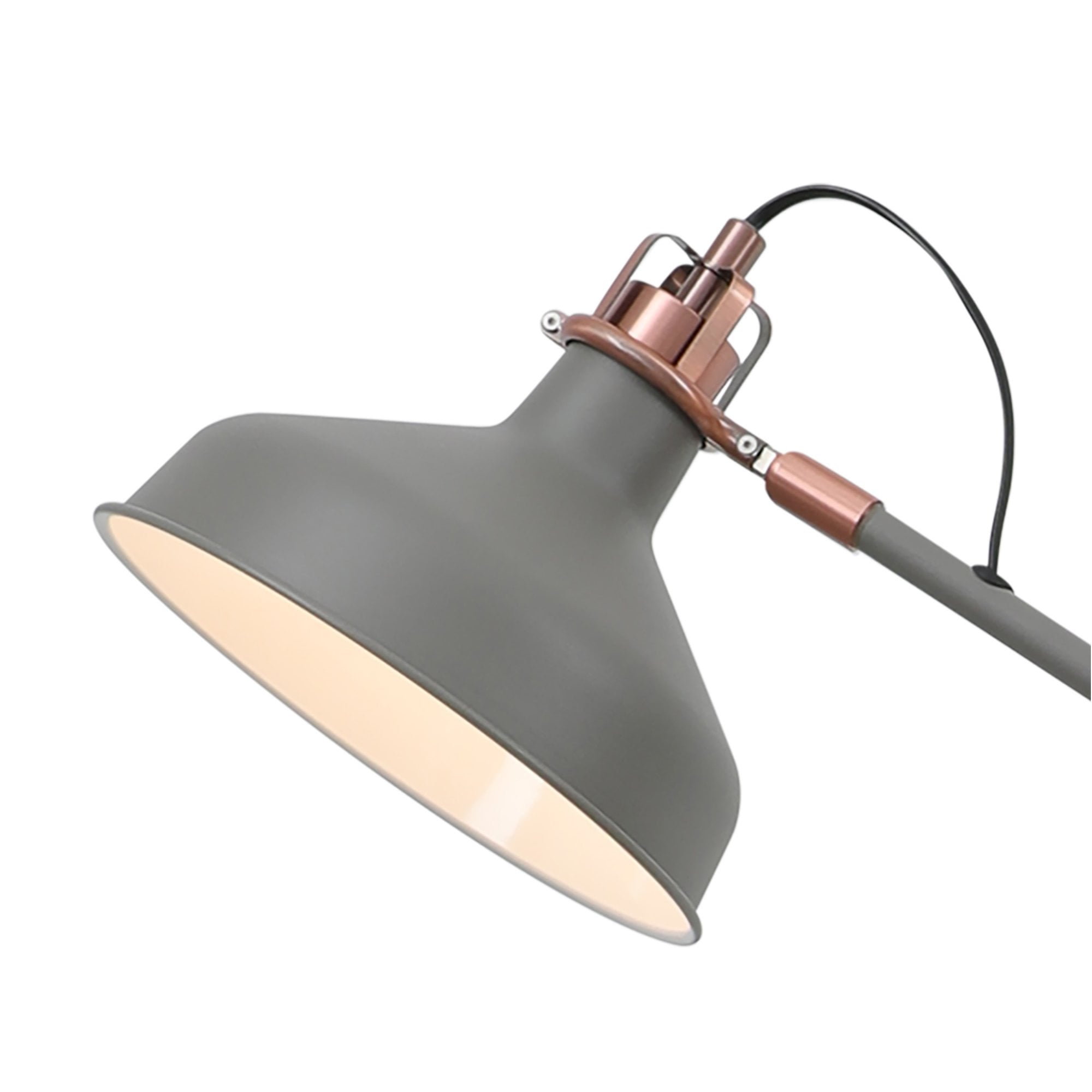 Fabula Forest Single Adjustable Floor Lamp - Sand Grey & Copper