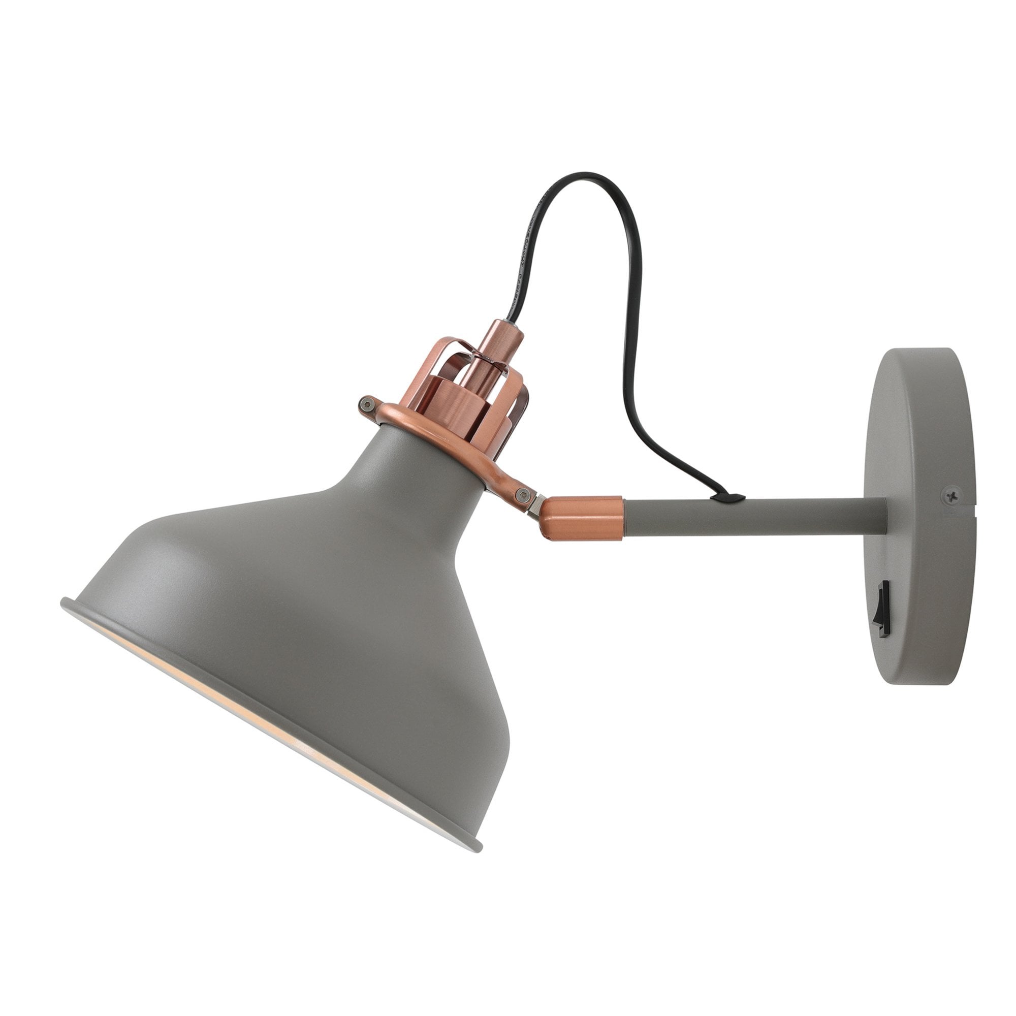 Fabula Forest Single Adjustable Wall Lamp - Sand Grey & Copper