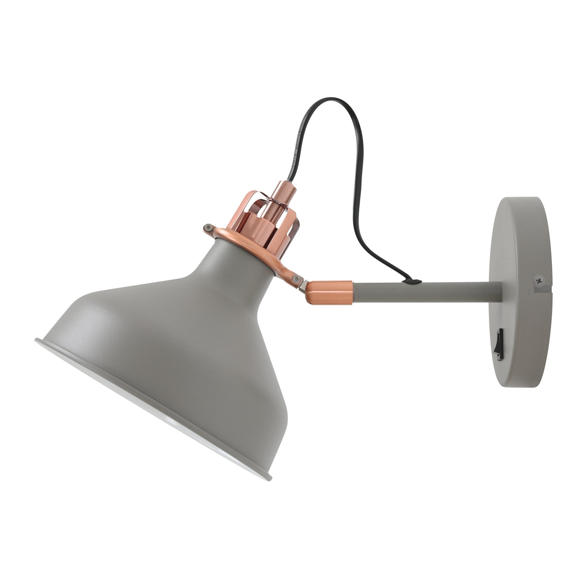 Fabula Forest Single Adjustable Wall Lamp - Sand Grey & Copper
