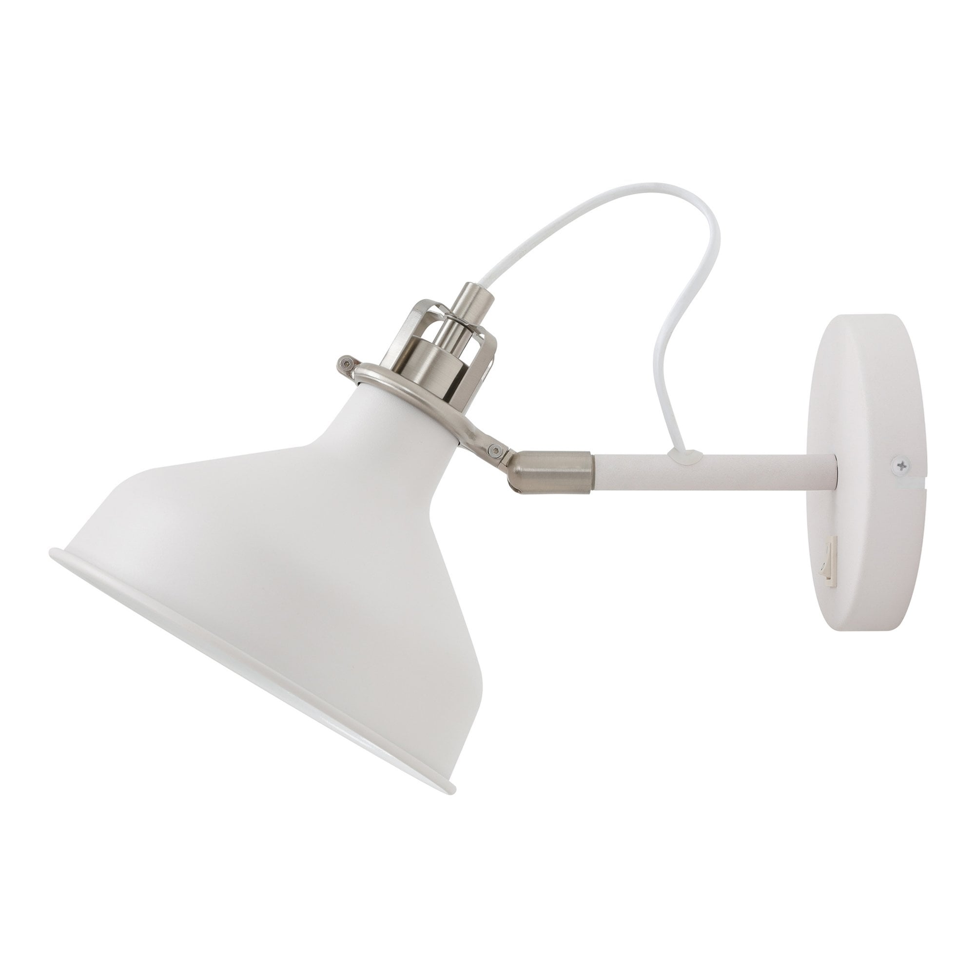 Fabula Forest Single Adjustable Wall Lamp - Sand White & Satin Nickel