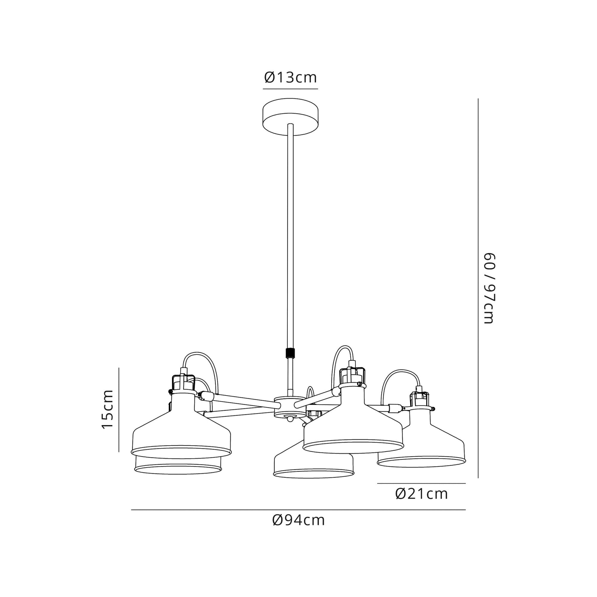 Fabula Forest 5 Light Telescopic - Sand White & Satin Nickel