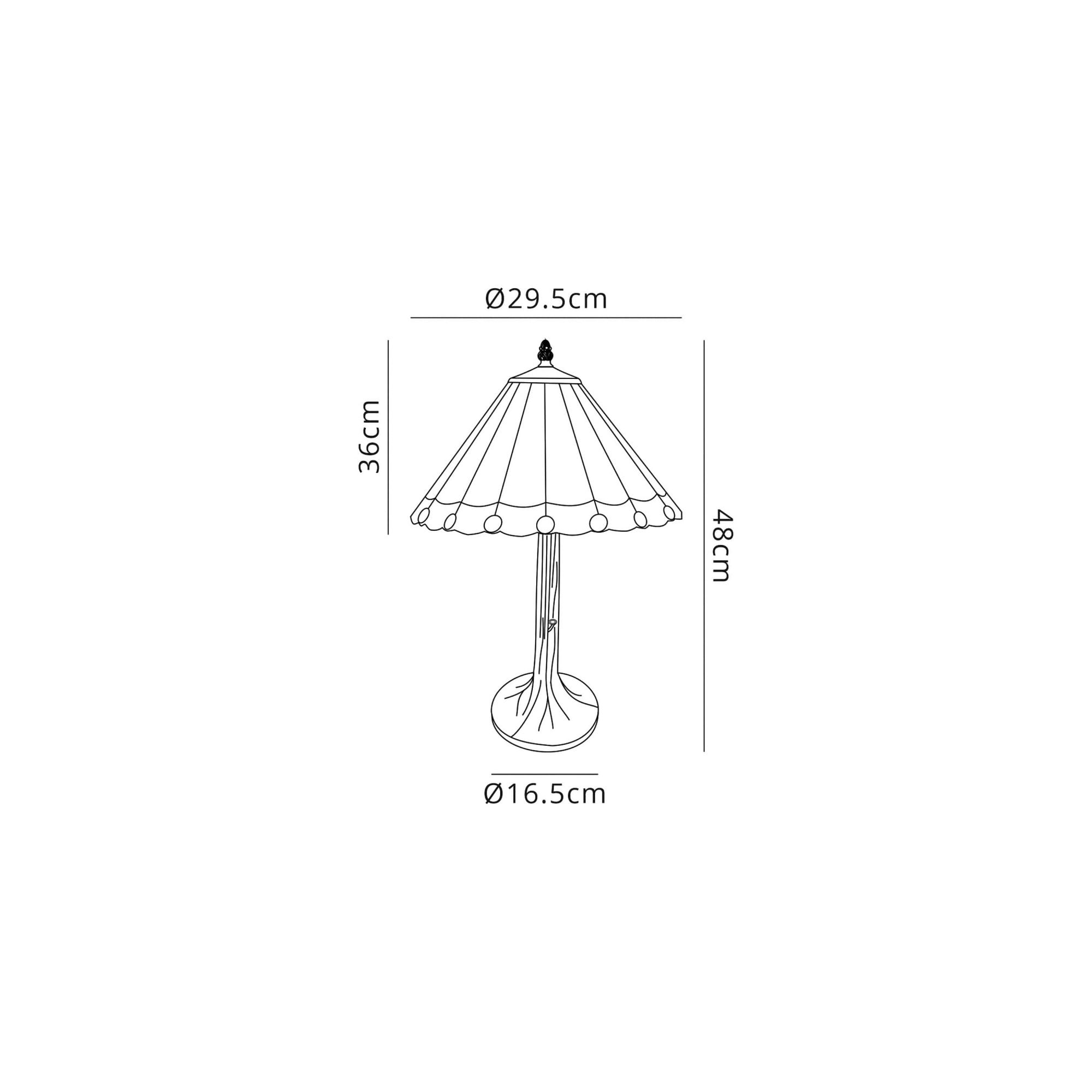Fabula Amberley Single Tree Like Table Lamp - 30cm Tiffany Shade - Blue & Cream