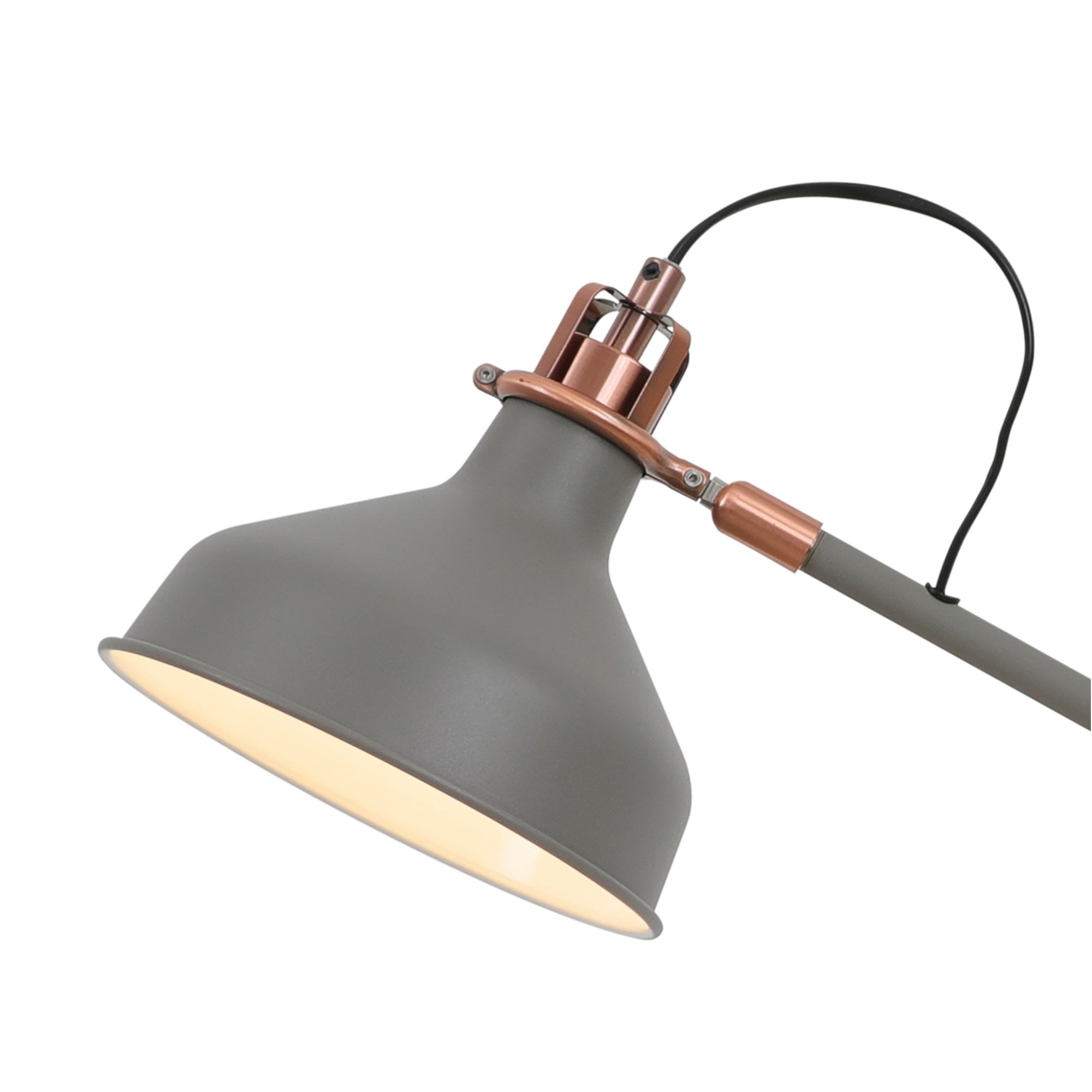 Fabula Forest Single Adjustable Table Lamp - Sand Grey & Copper