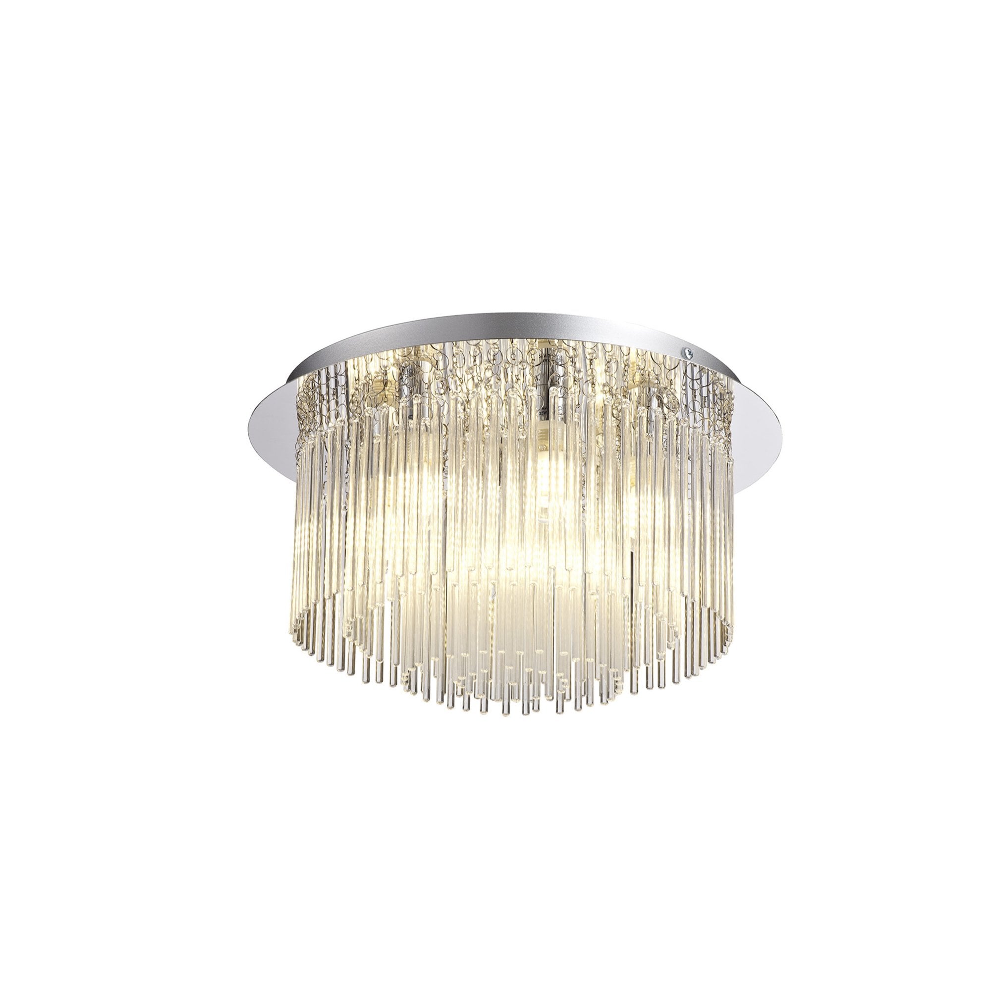 Fabula Woodberry 6 Light Flush Light - Polished Chrome & Clear Glass - IP44