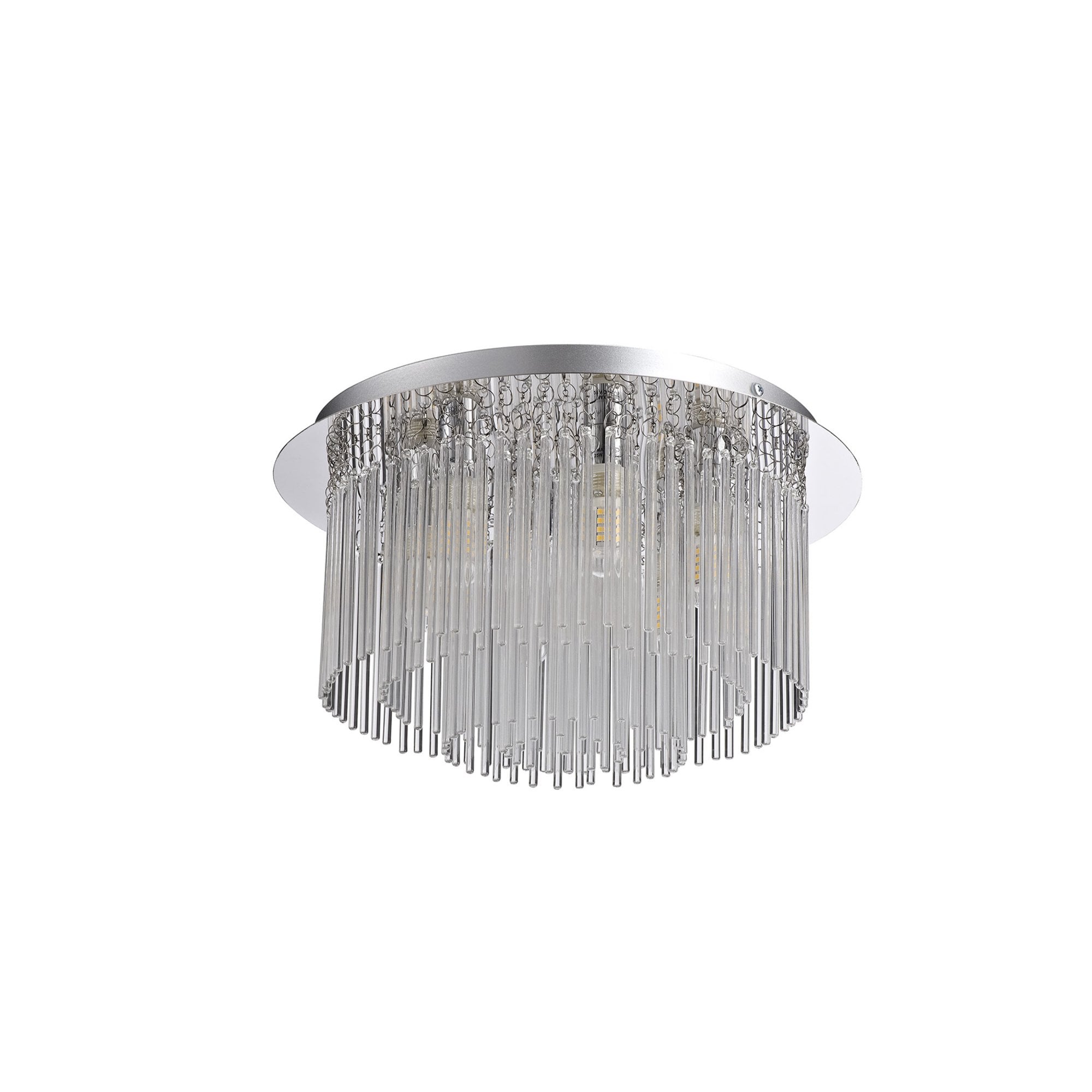 Fabula Woodberry 6 Light Flush Light - Polished Chrome & Clear Glass - IP44