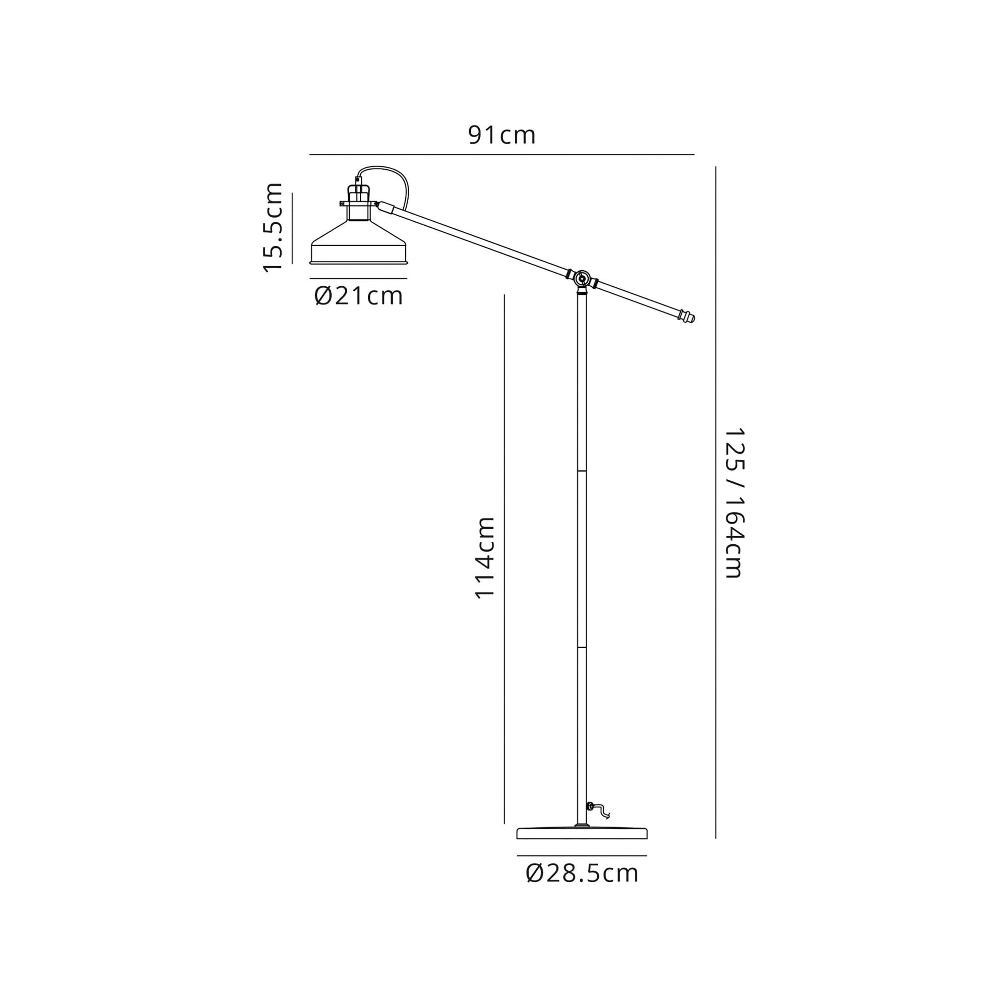 Fabula Forest Single Adjustable Floor Lamp - Sand White & Satin Nickel