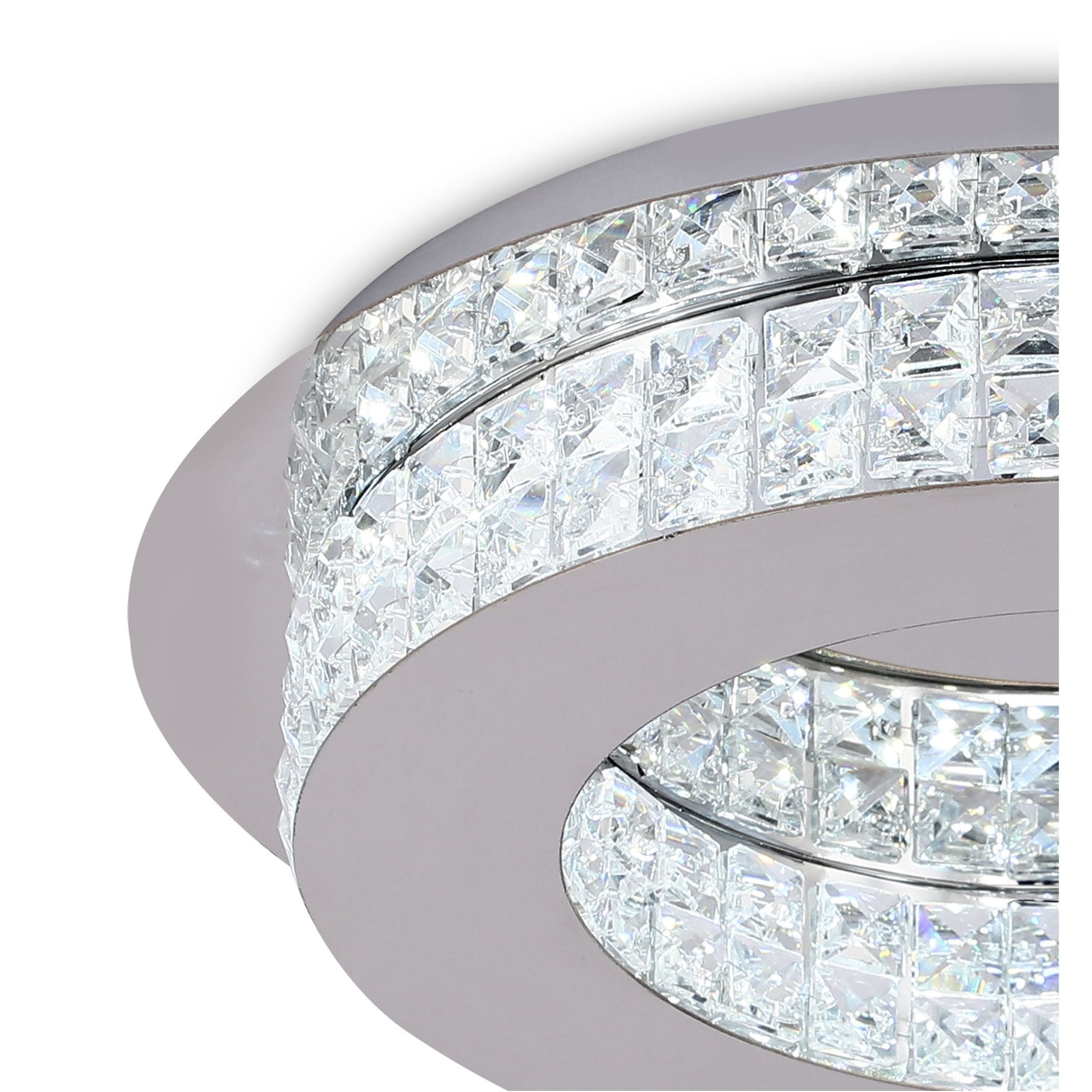 Fabula Doubleday LED Flush Light - Polished Chrome & Crystal