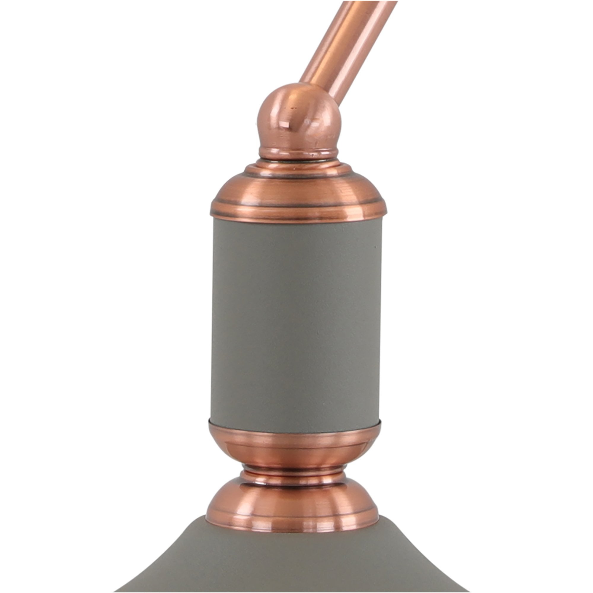 Fabula Forest Single Bankers Table Lamp - Sand Grey & Copper