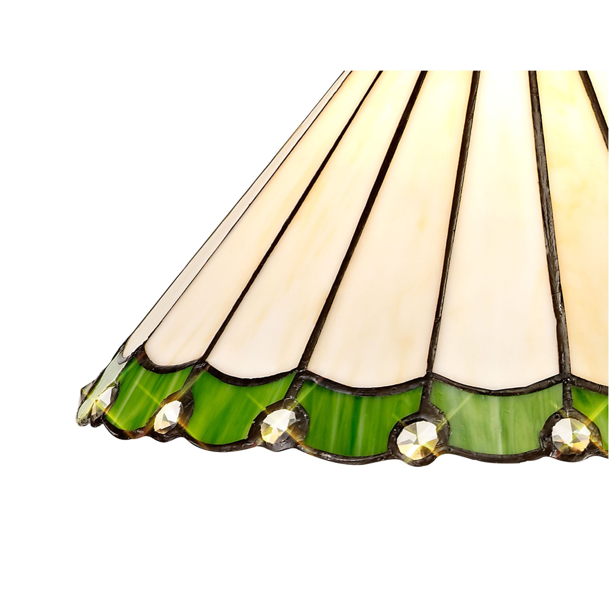 Fabula Amberley 30cm Tiffany Shade - Green & Cream - Shade Only