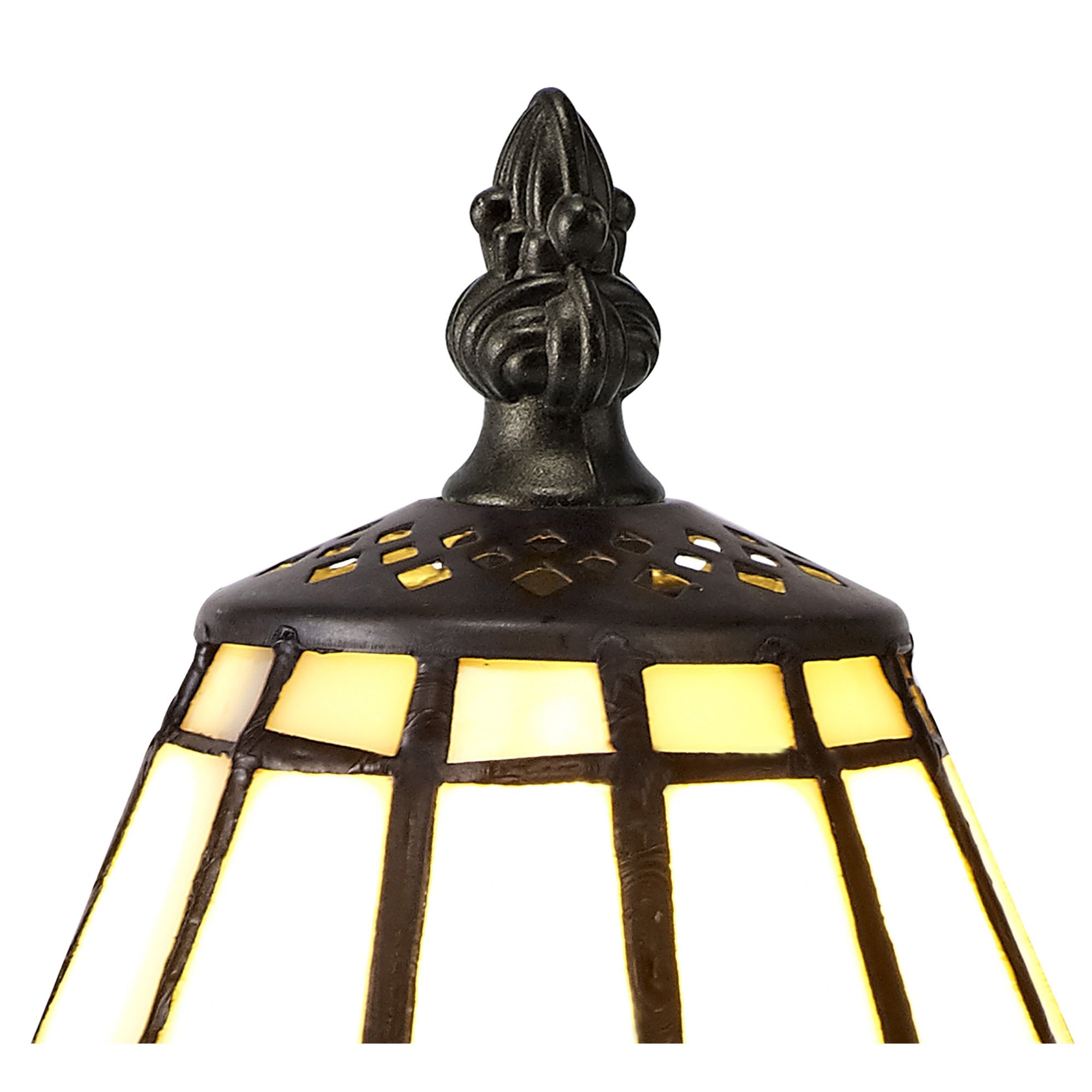Fabula Amberley Tiffany Table Lamp - Grey & White