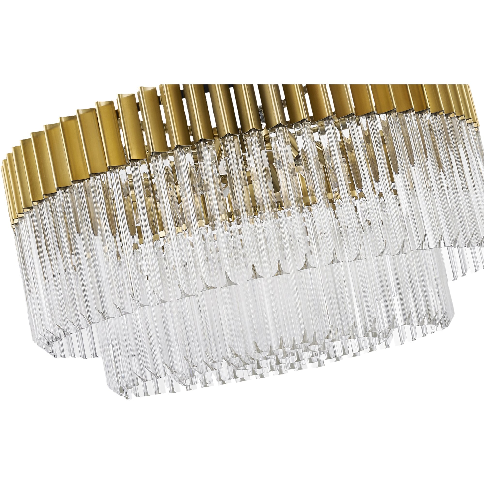 Fabula Cedar 12 Light Pendant - Brass & Clear Sculpted Glass