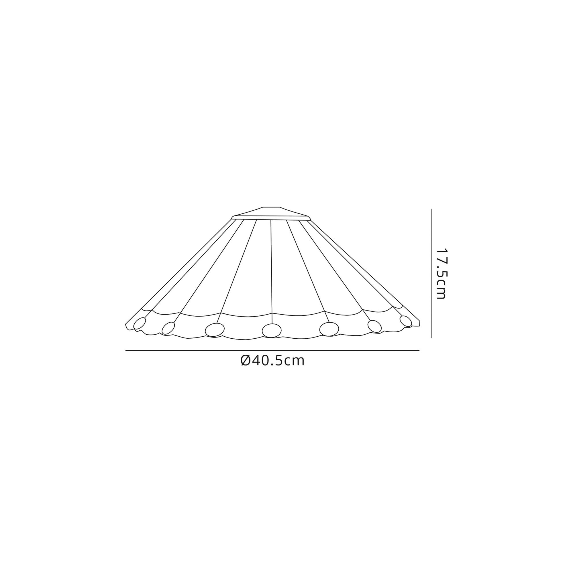 Fabula Amberley 40cm Tiffany Shade - Grey & White - Shade Only