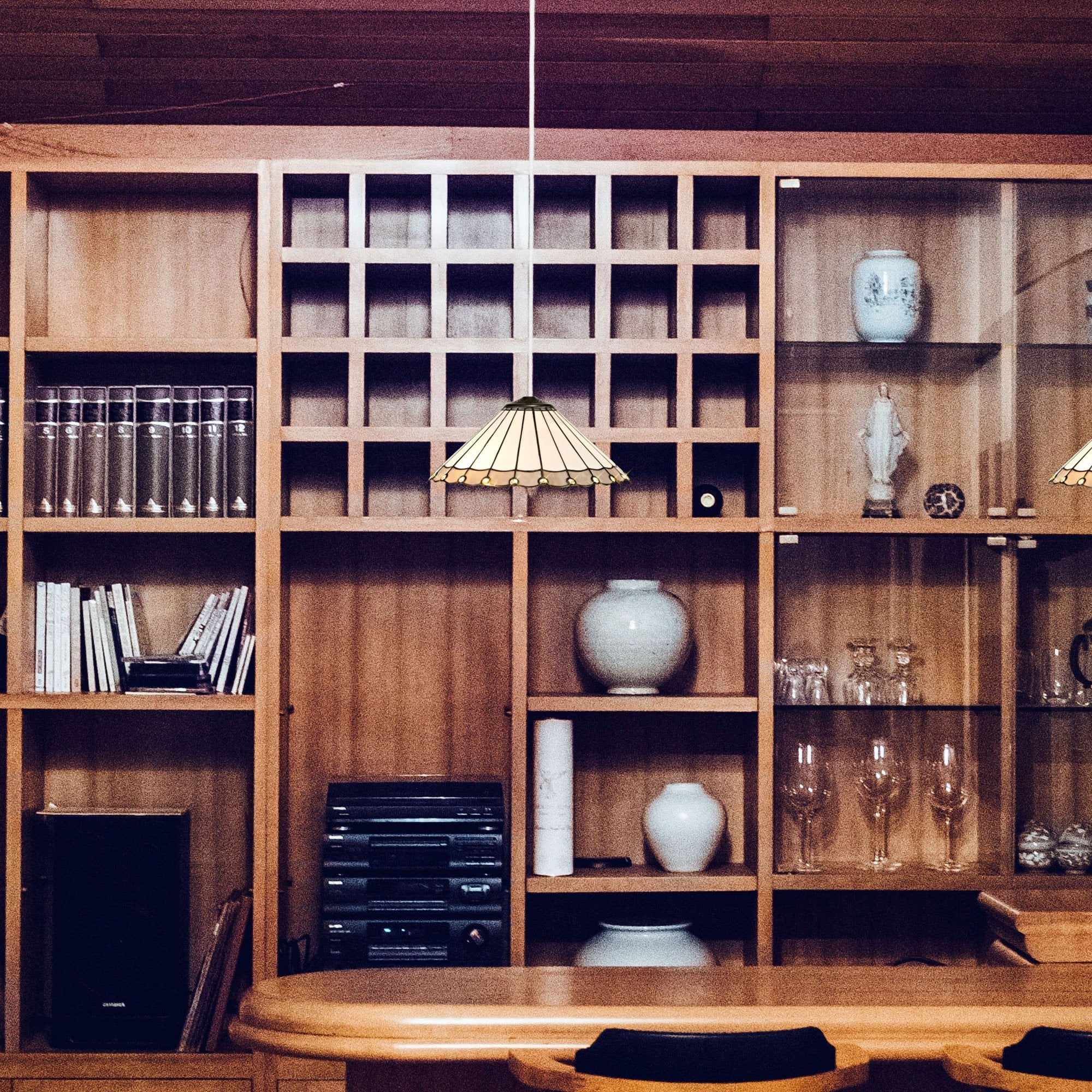 Fabula Amberley 40cm Tiffany Shade - Grey & White - Shade Only