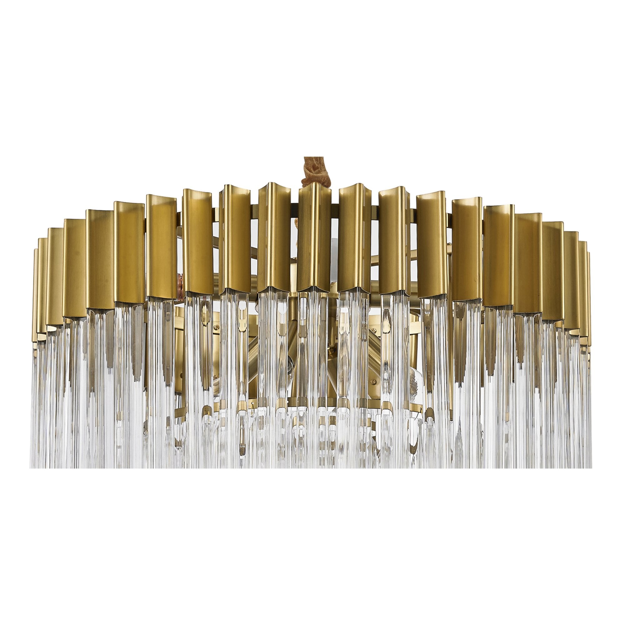 Fabula Cedar 8 Light Pendant - Brass & Clear Sculpted Glass