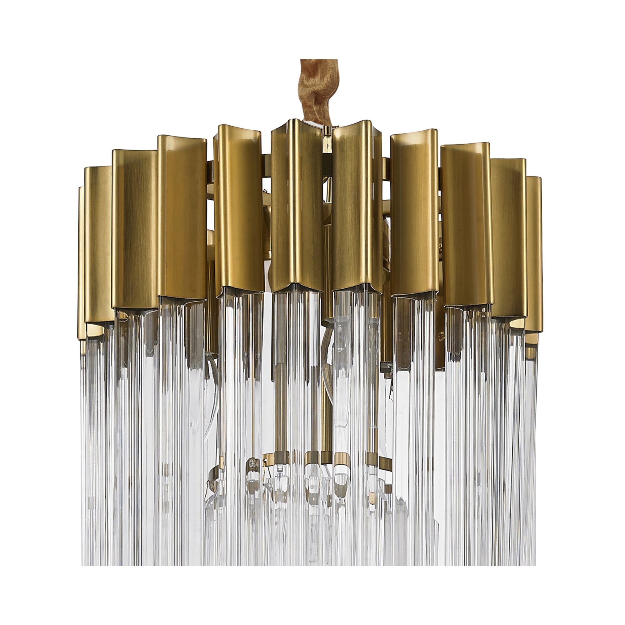 Fabula Cedar 4 Light Pendant - Brass & Clear Sculpted Glass