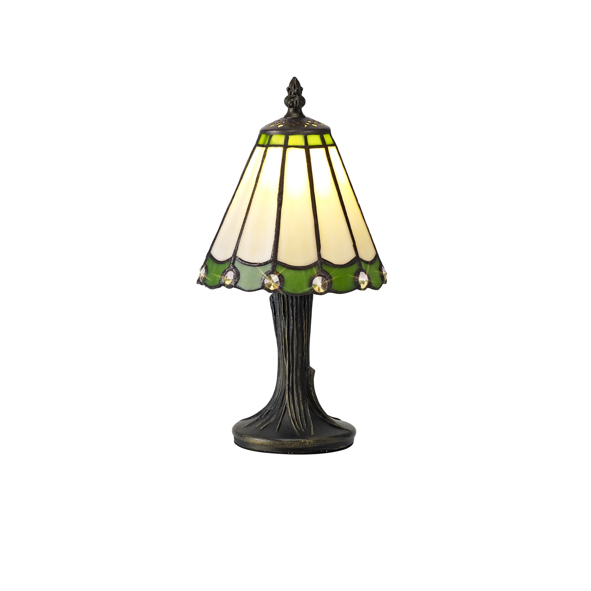 Fabula Amberley Tiffany Table Lamp - Green & Cream