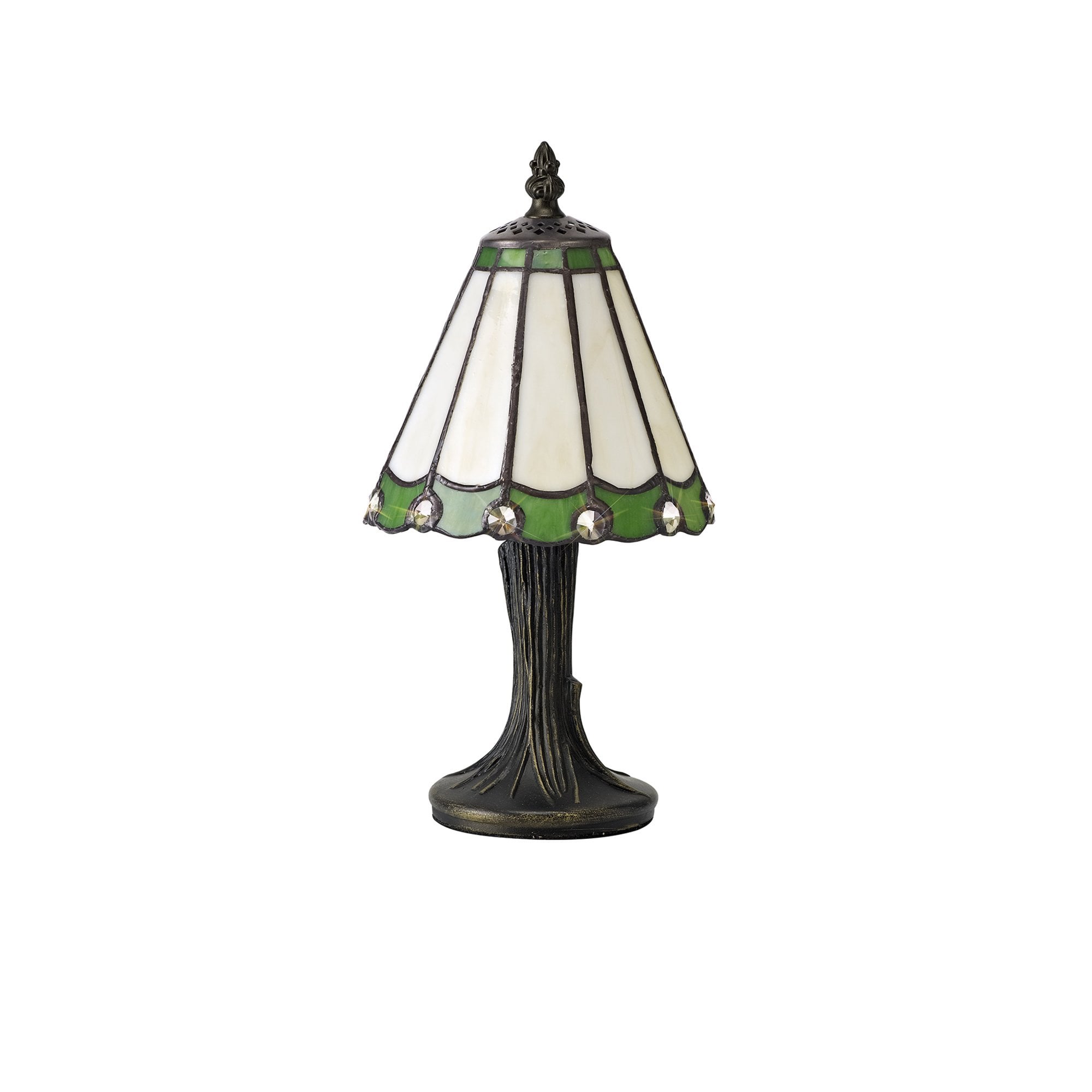 Fabula Amberley Tiffany Table Lamp - Green & Cream