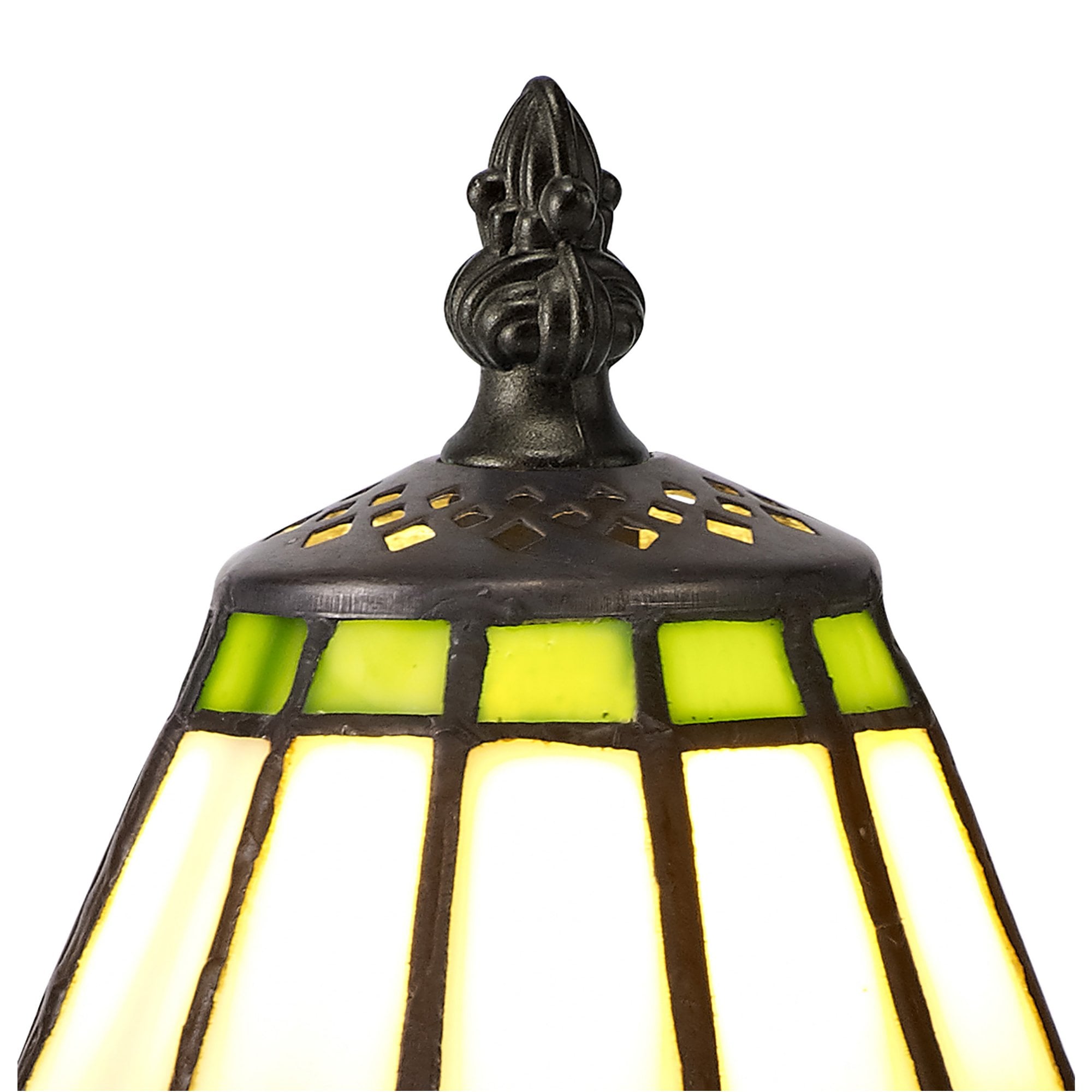 Fabula Amberley Tiffany Table Lamp - Green & Cream