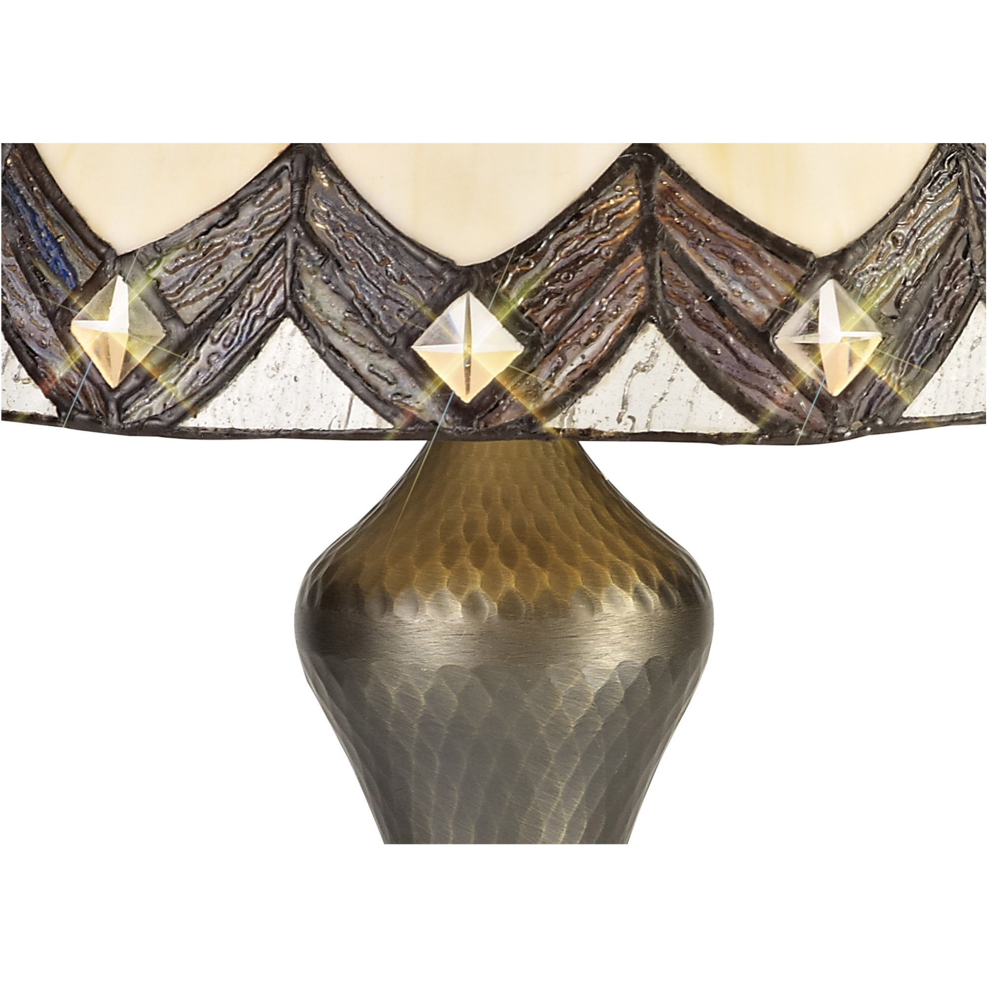 Fabula Orchard Tiffany Table Lamp - Cream & Brown Glass