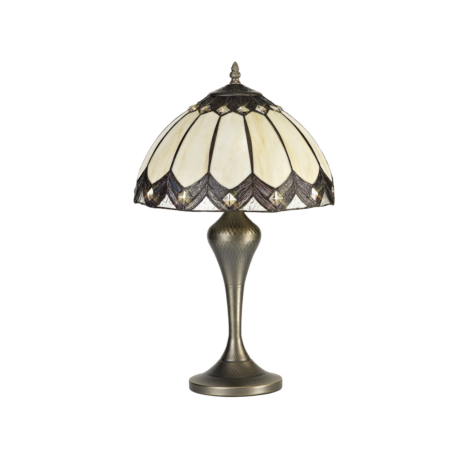 Fabula Orchard Tiffany Table Lamp - Cream & Brown Glass