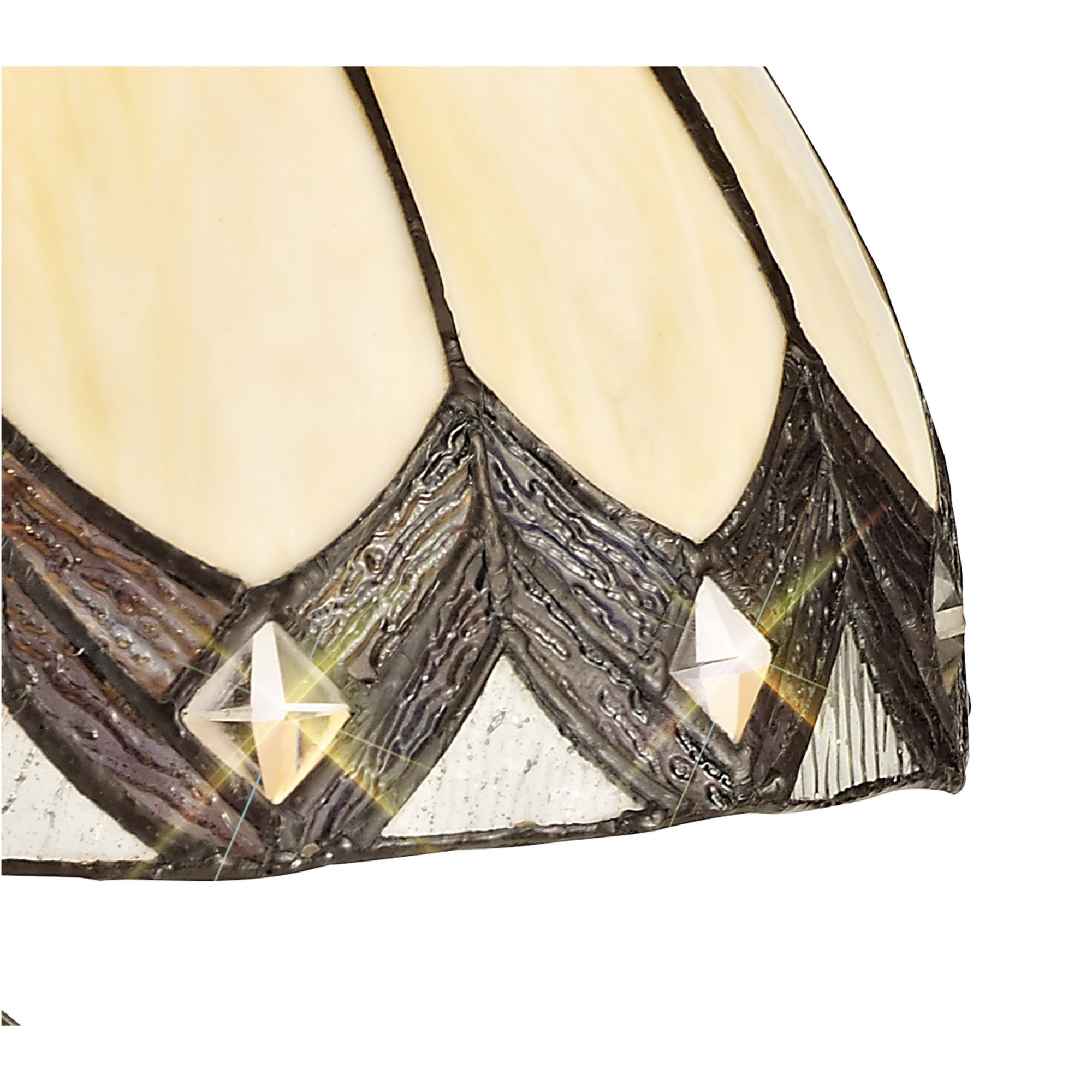 Fabula Orchard Tiffany Table Lamp - Cream & Brown Glass