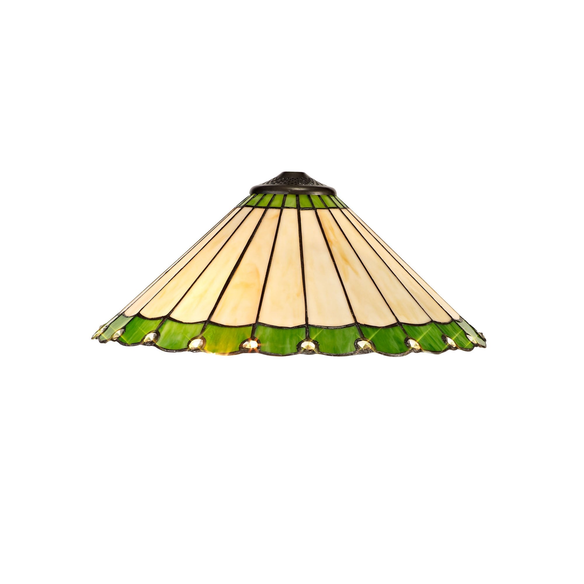 Fabula Amberley 40cm Tiffany Shade - Green & Cream - Shade Only