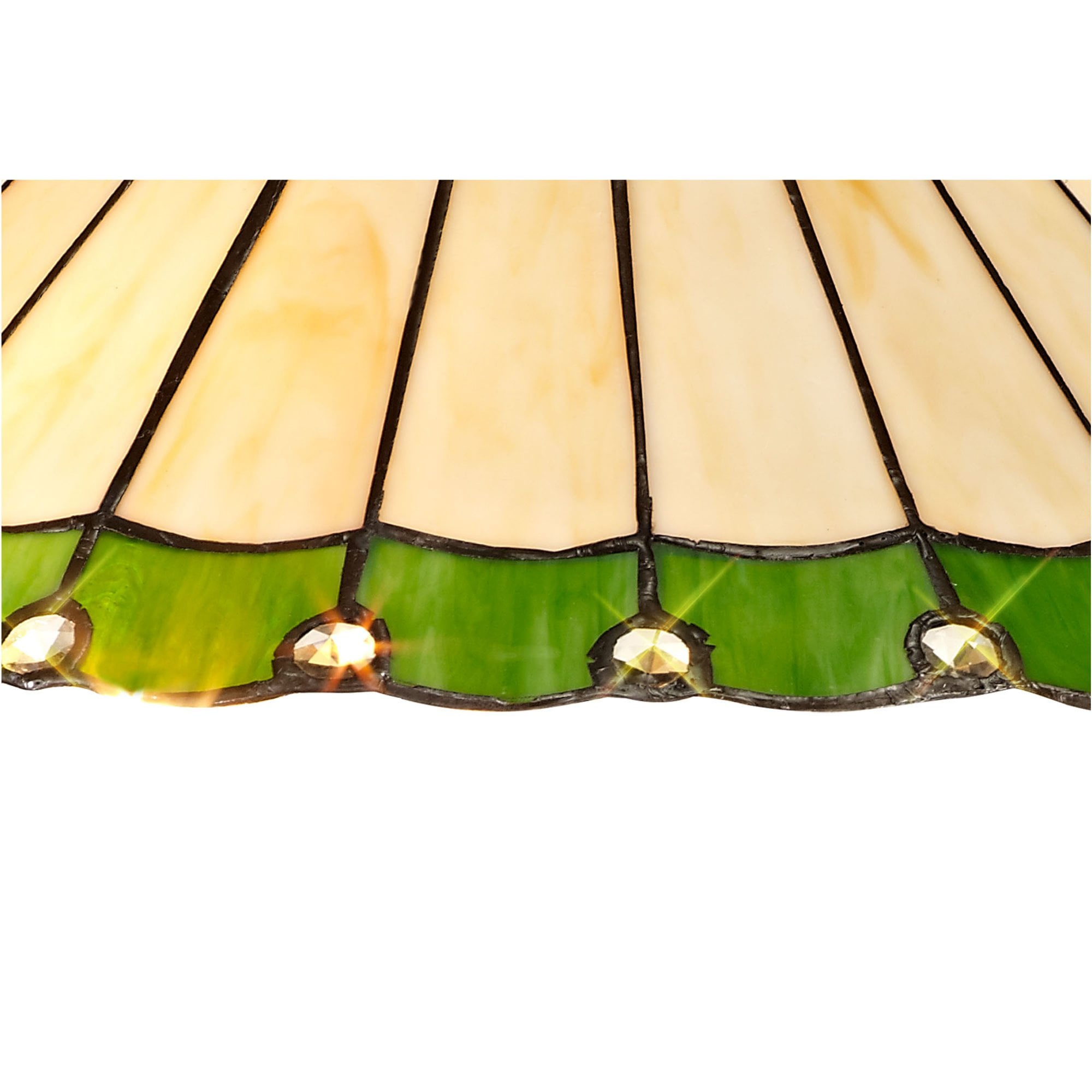 Fabula Amberley 40cm Tiffany Shade - Green & Cream - Shade Only