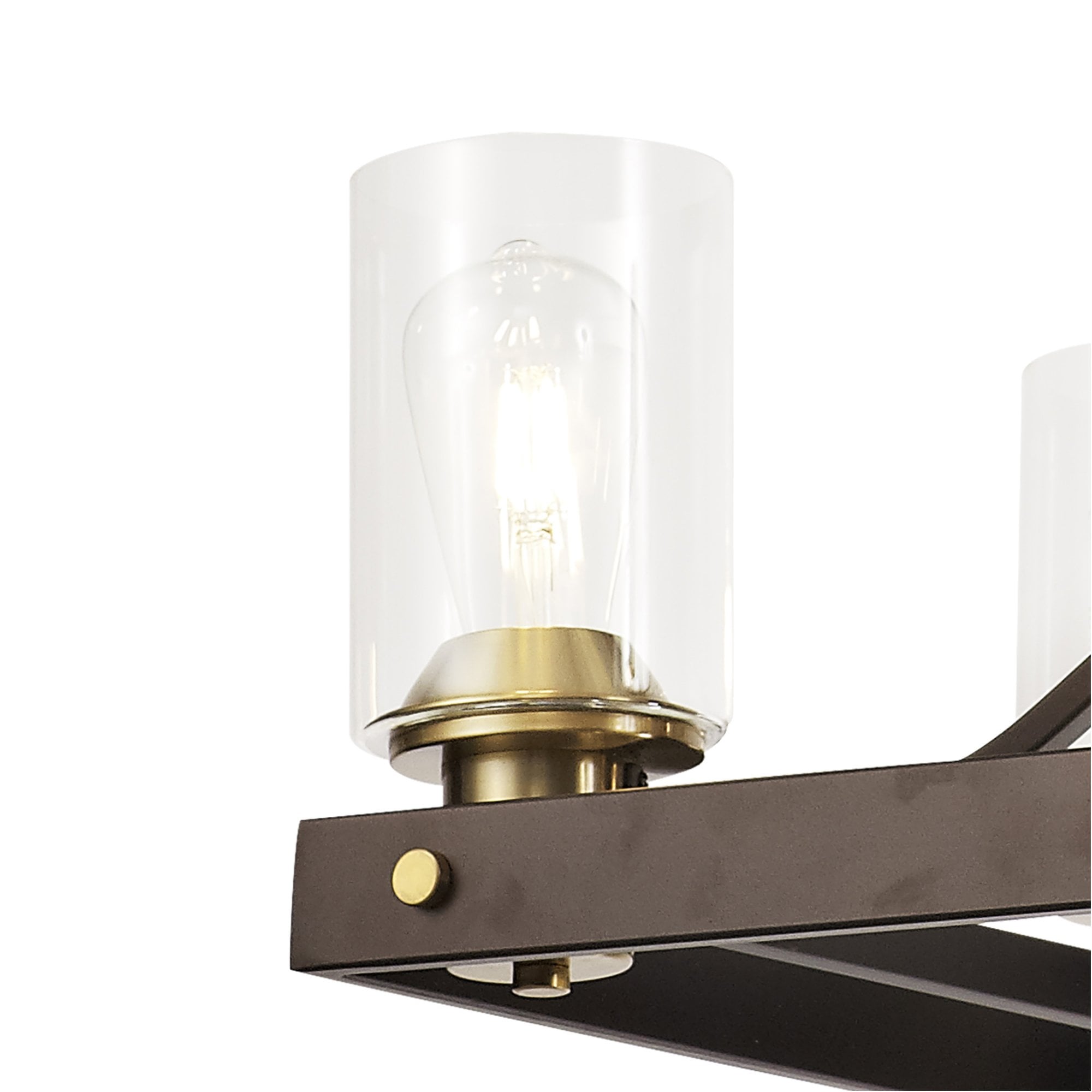 Fabula Greenstead 6 Light Linear Pendant - Brown Oxide, Gold Bronze & Clear Glass