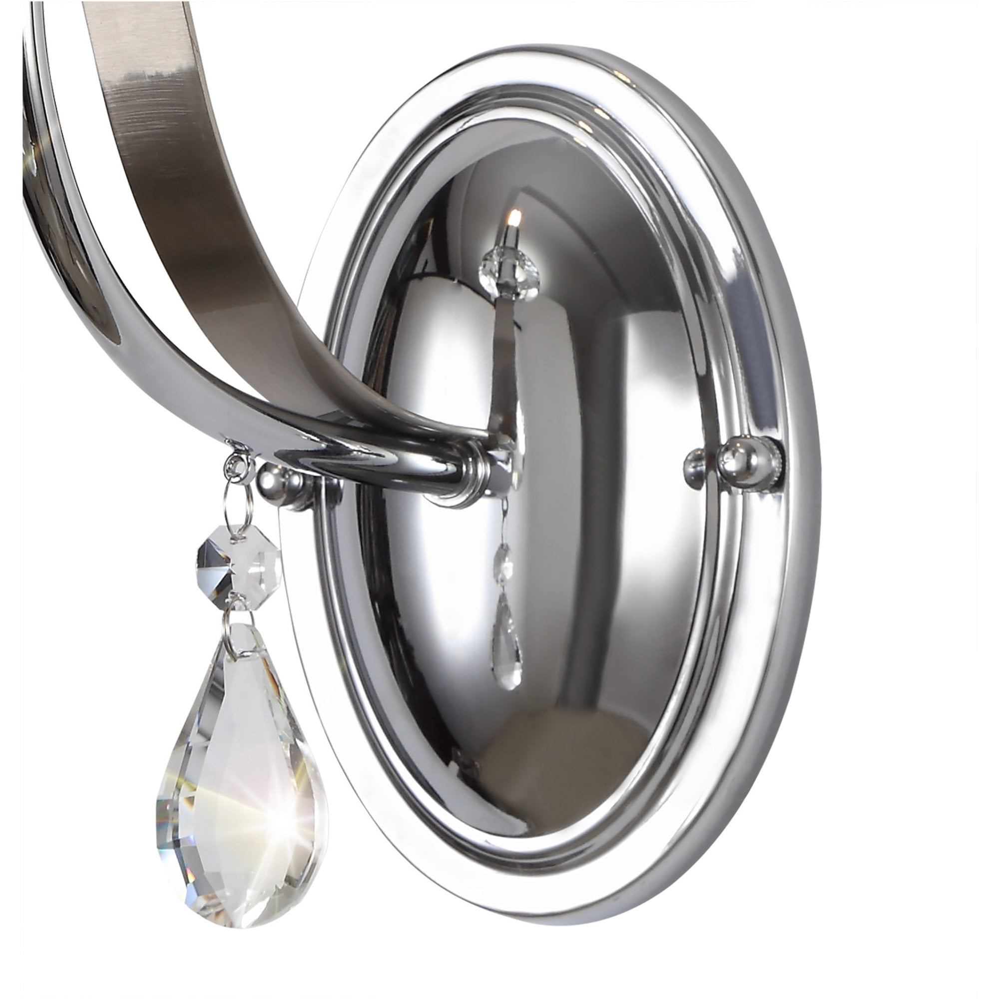 Fabula Chester Single Wall Lamp - Polished Chrome, Satin Nickel & Clear Crystal