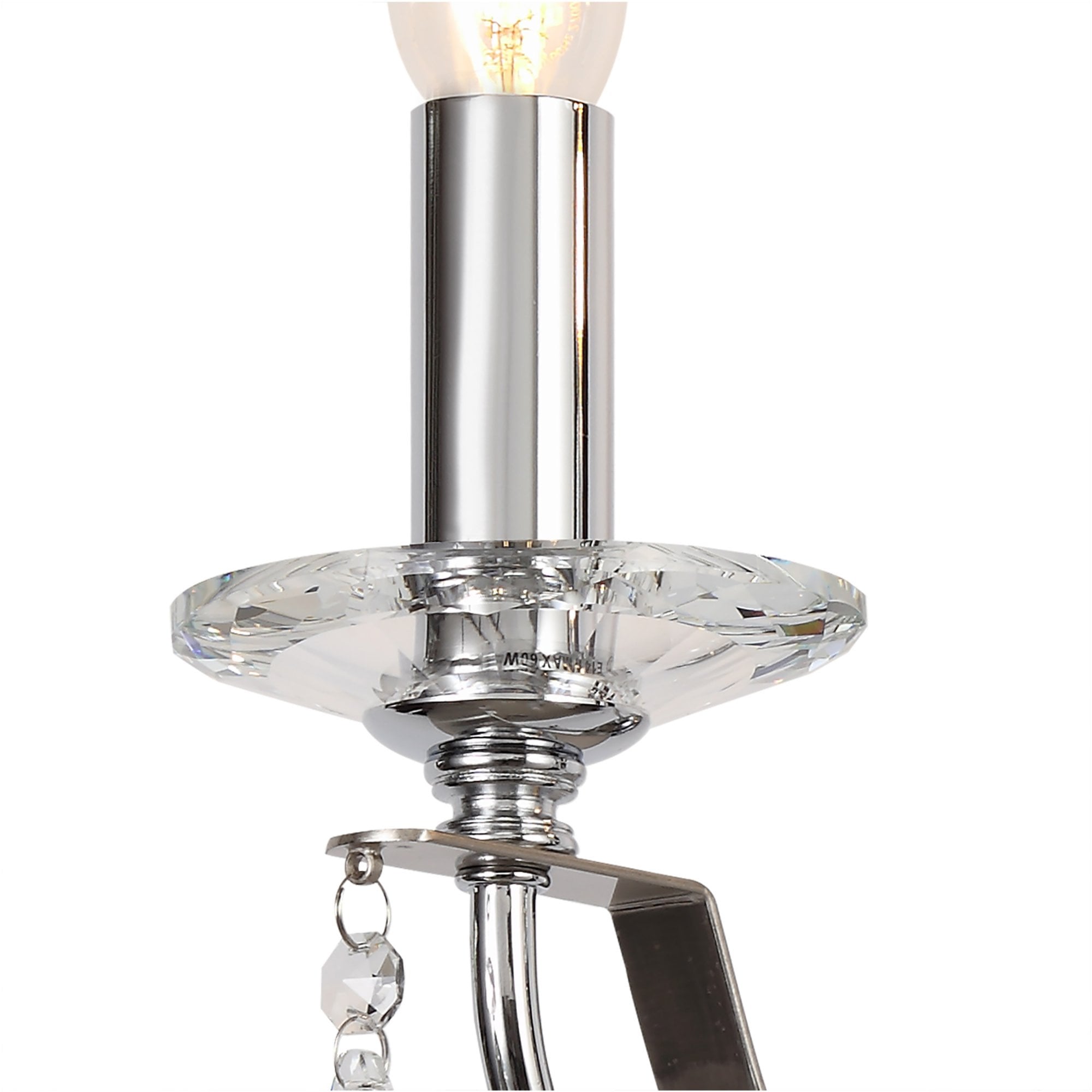 Fabula Chester 2 Light Wall Lamp - Polished Chrome, Satin Nickel & Clear Crystal