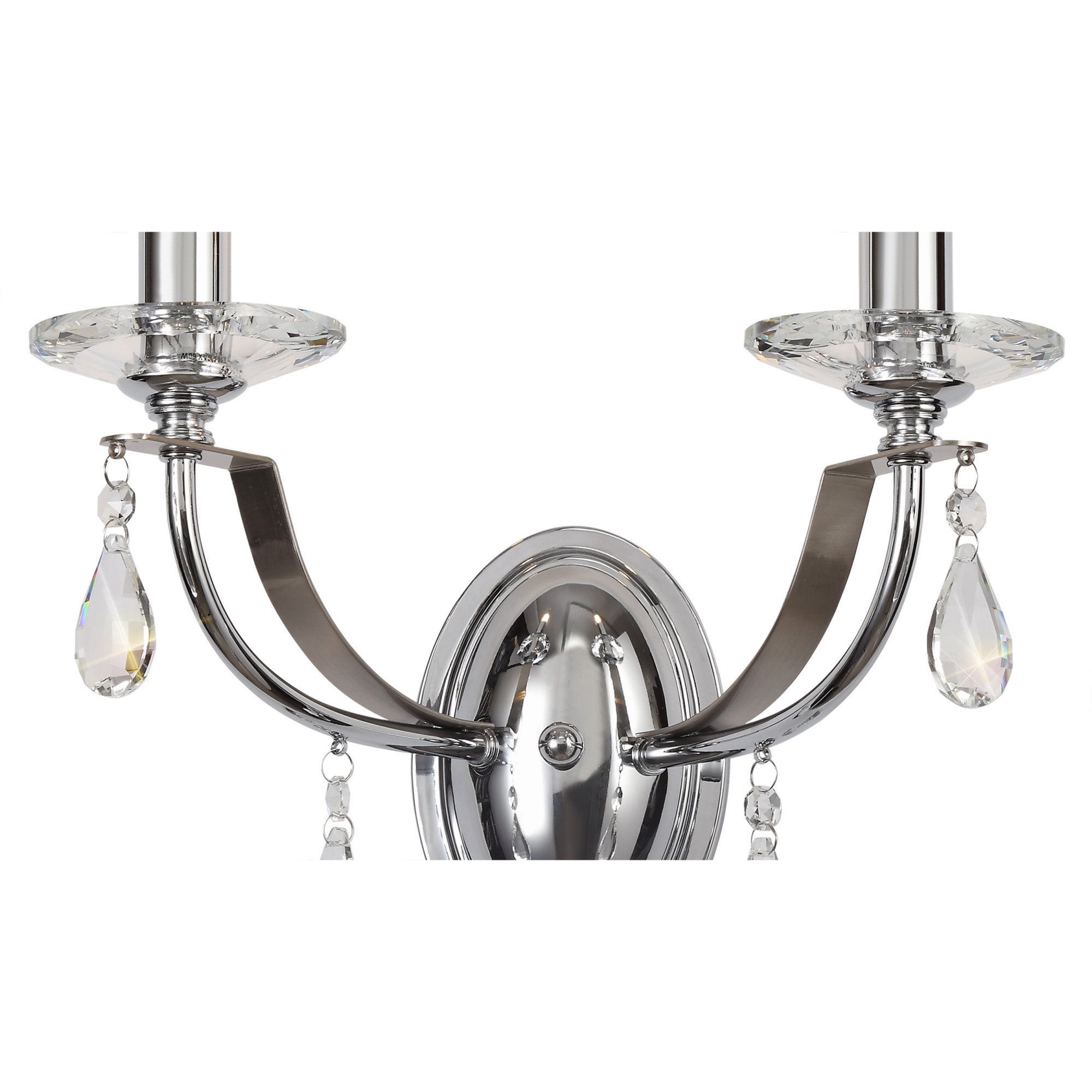 Fabula Chester 2 Light Wall Lamp - Polished Chrome, Satin Nickel & Clear Crystal