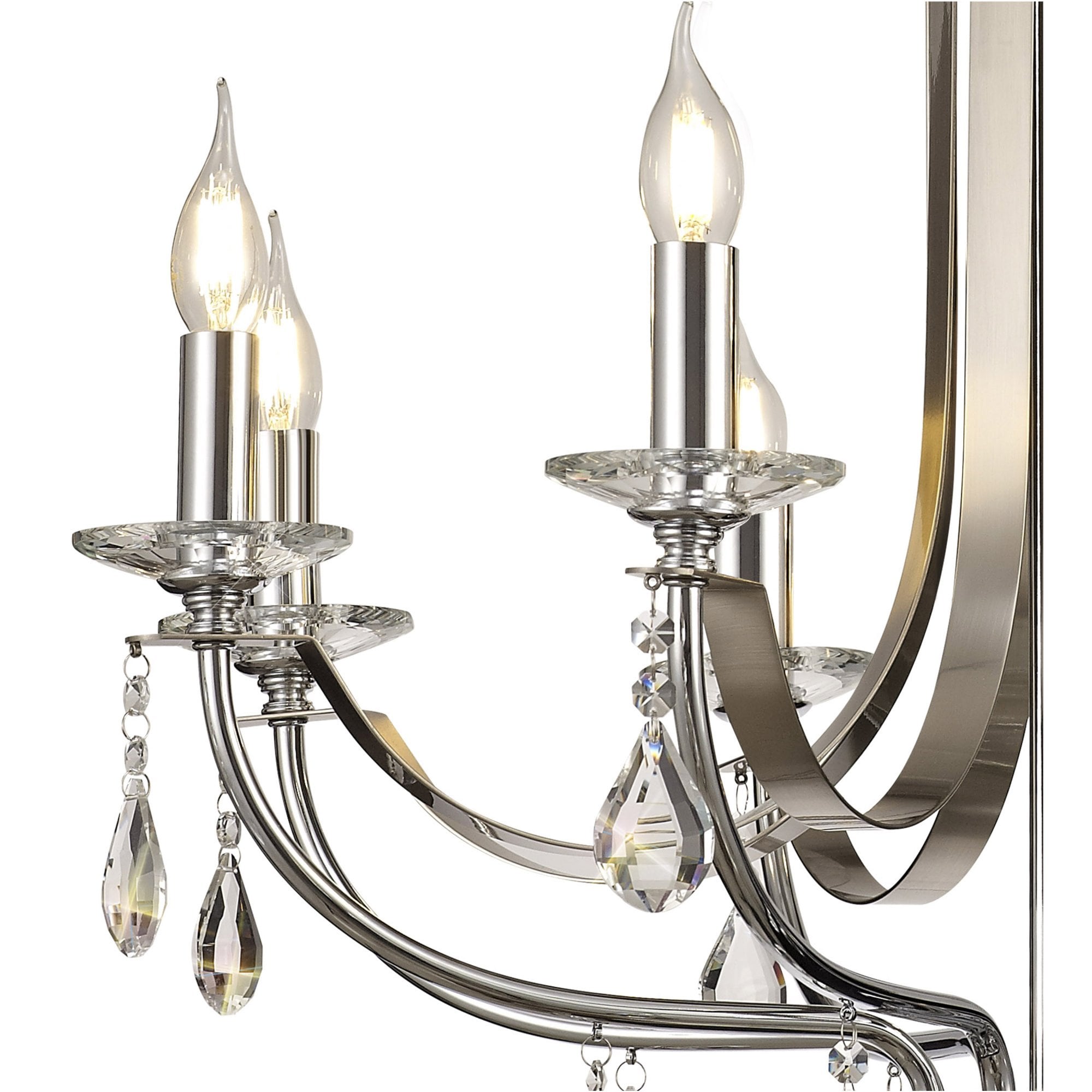 Fabula Chester 8 Light Pendant - Polished Chrome, Satin Nickel & Clear Crystal