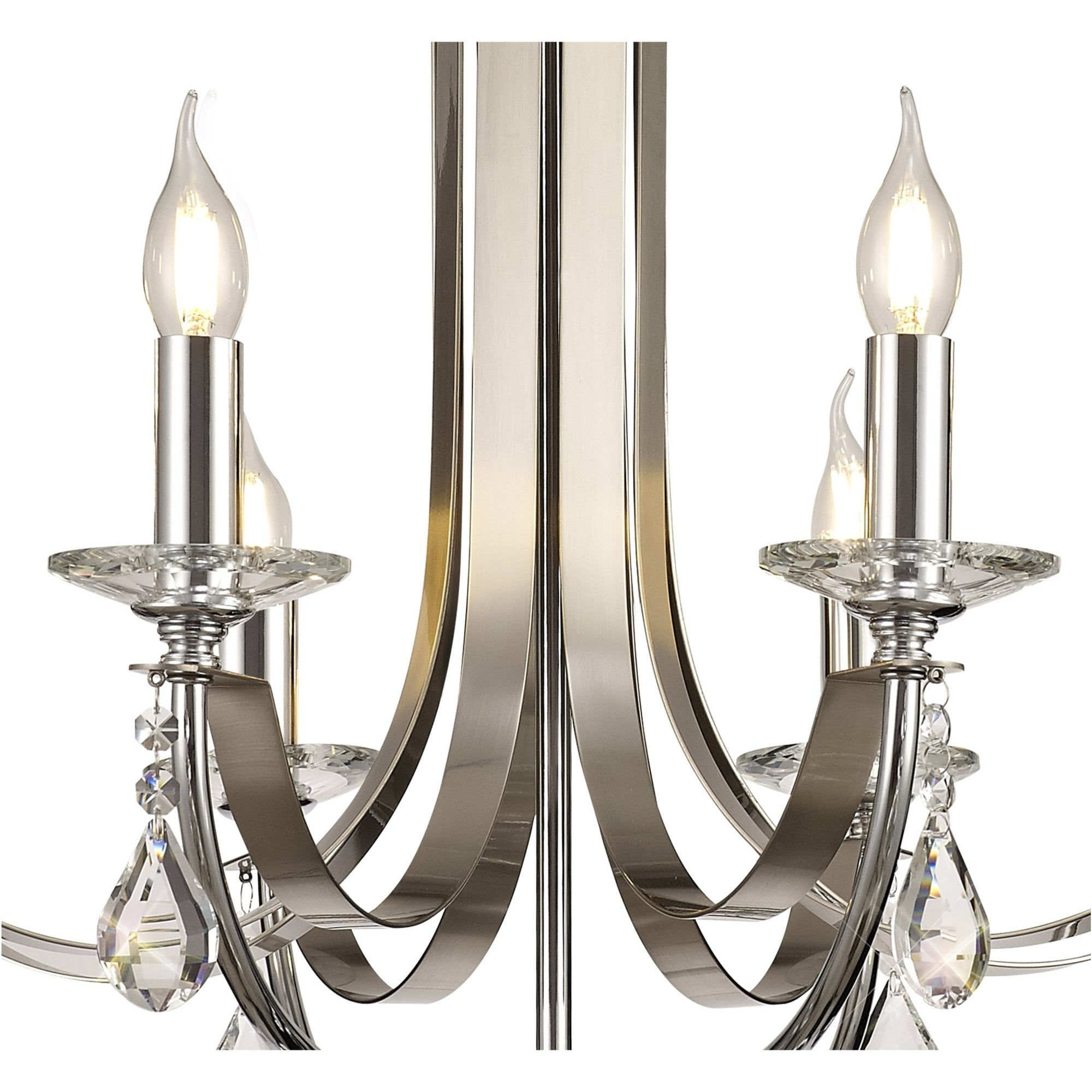 Fabula Chester 8 Light Pendant - Polished Chrome, Satin Nickel & Clear Crystal