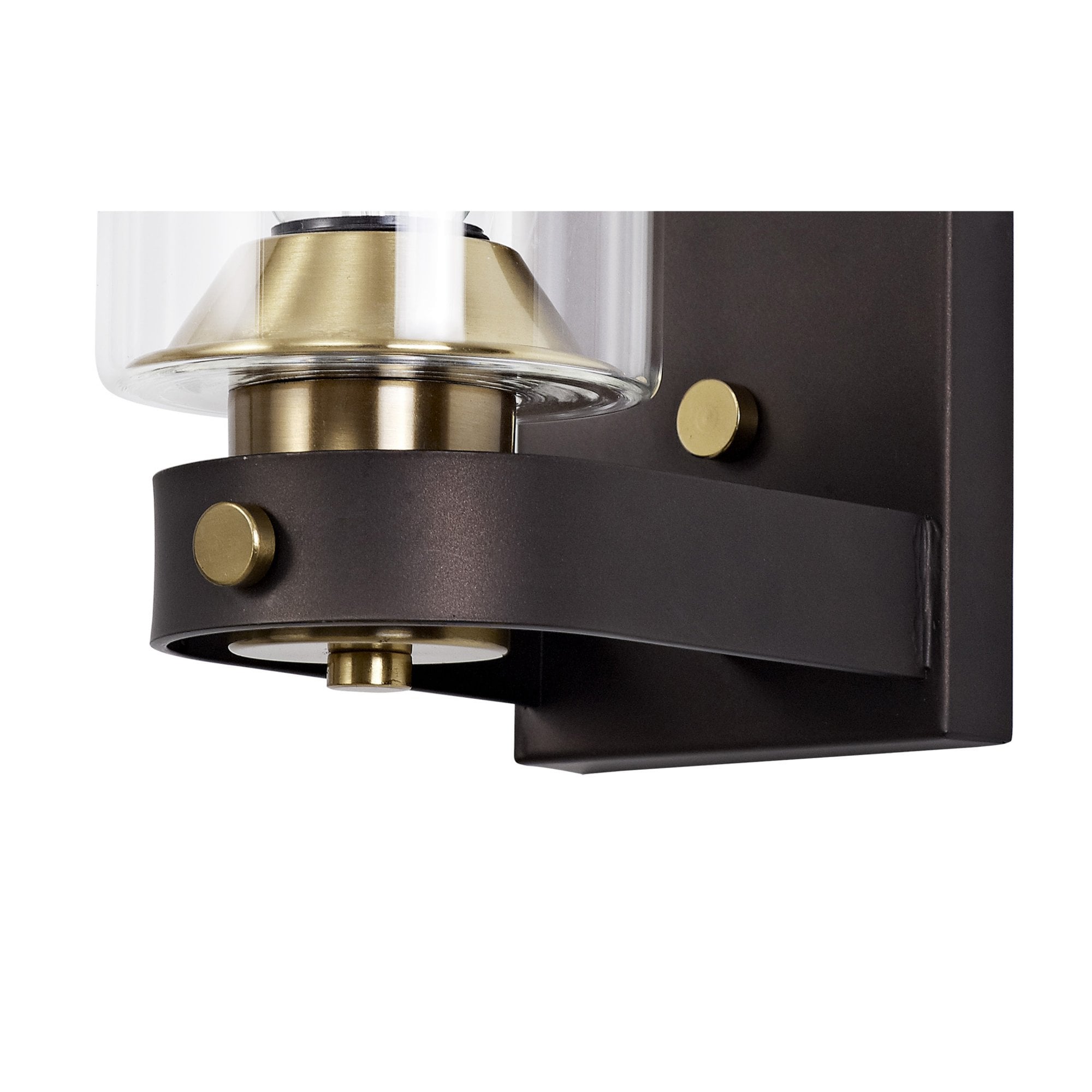 Fabula Greenstead Single Wall Lamp - Brown Oxide, Gold Bronze & Clear Glass