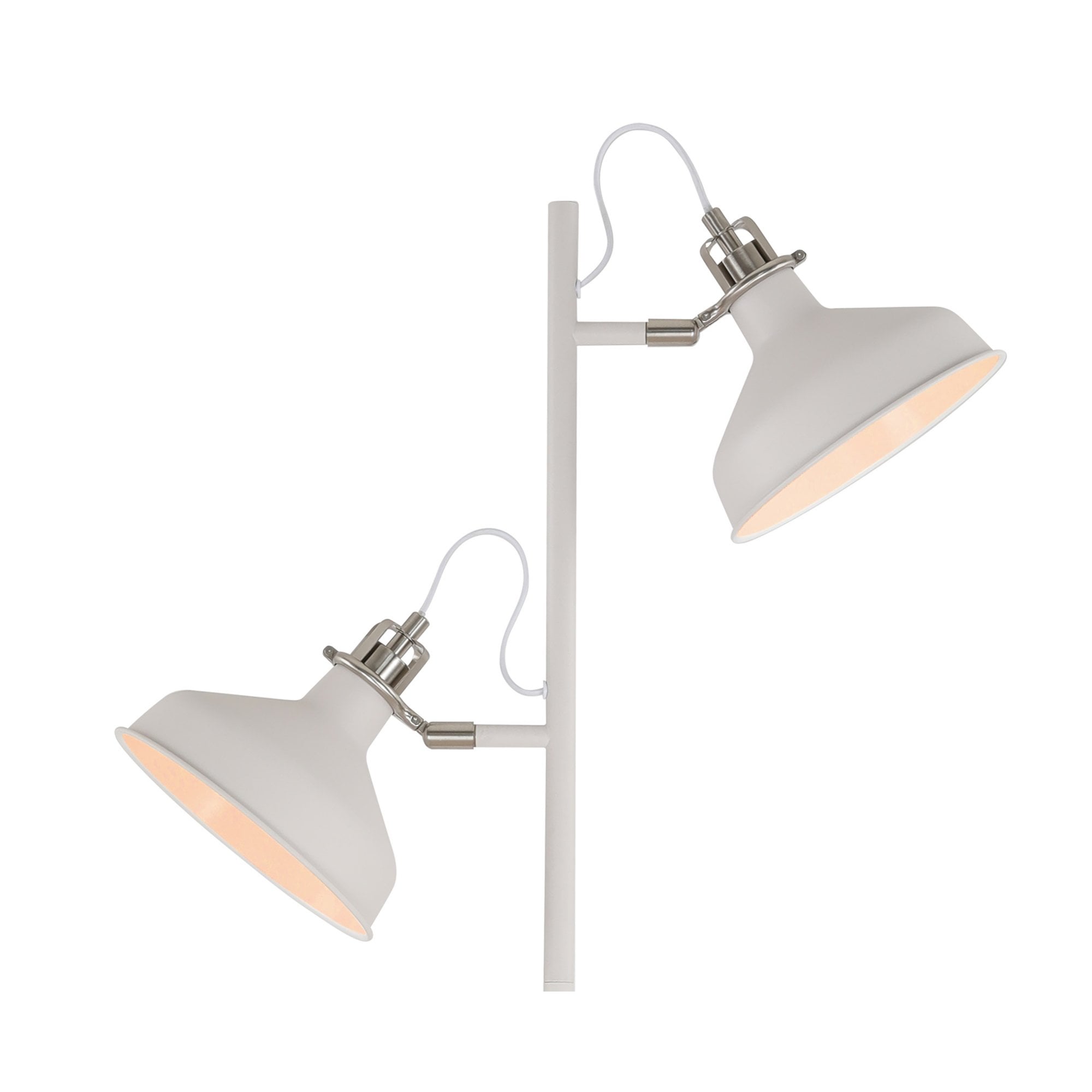 Fabula Forest 2 Light Floor Lamp - Sand White & Satin Nickel