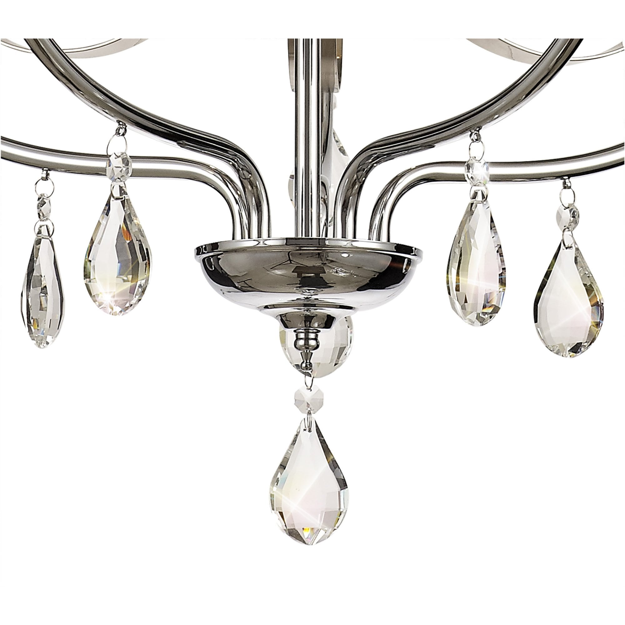 Fabula Chester 5 Light Pendant - Polished Chrome, Satin Nickel & Clear Crystal