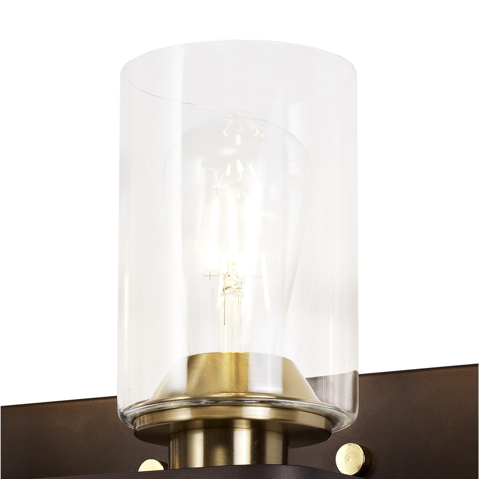 Fabula Greenstead 2 Light Wall Lamp - Brown Oxide, Gold Bronze & Clear Glass