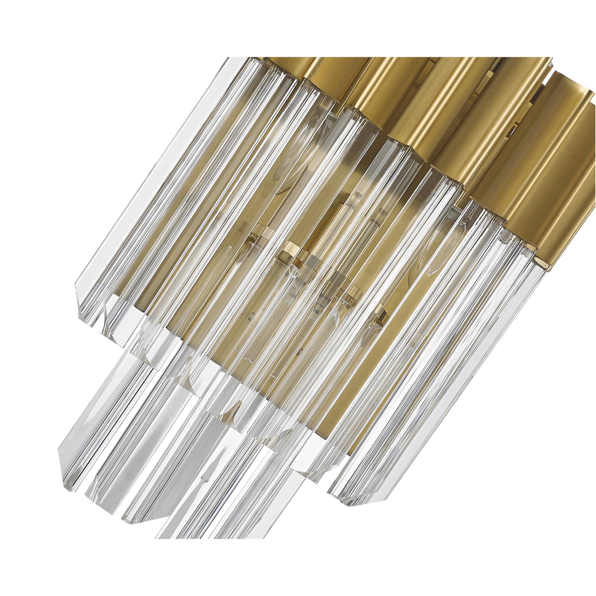 Fabula Cedar 3 Light Wall Light - Brass & Clear Sculpted Glass