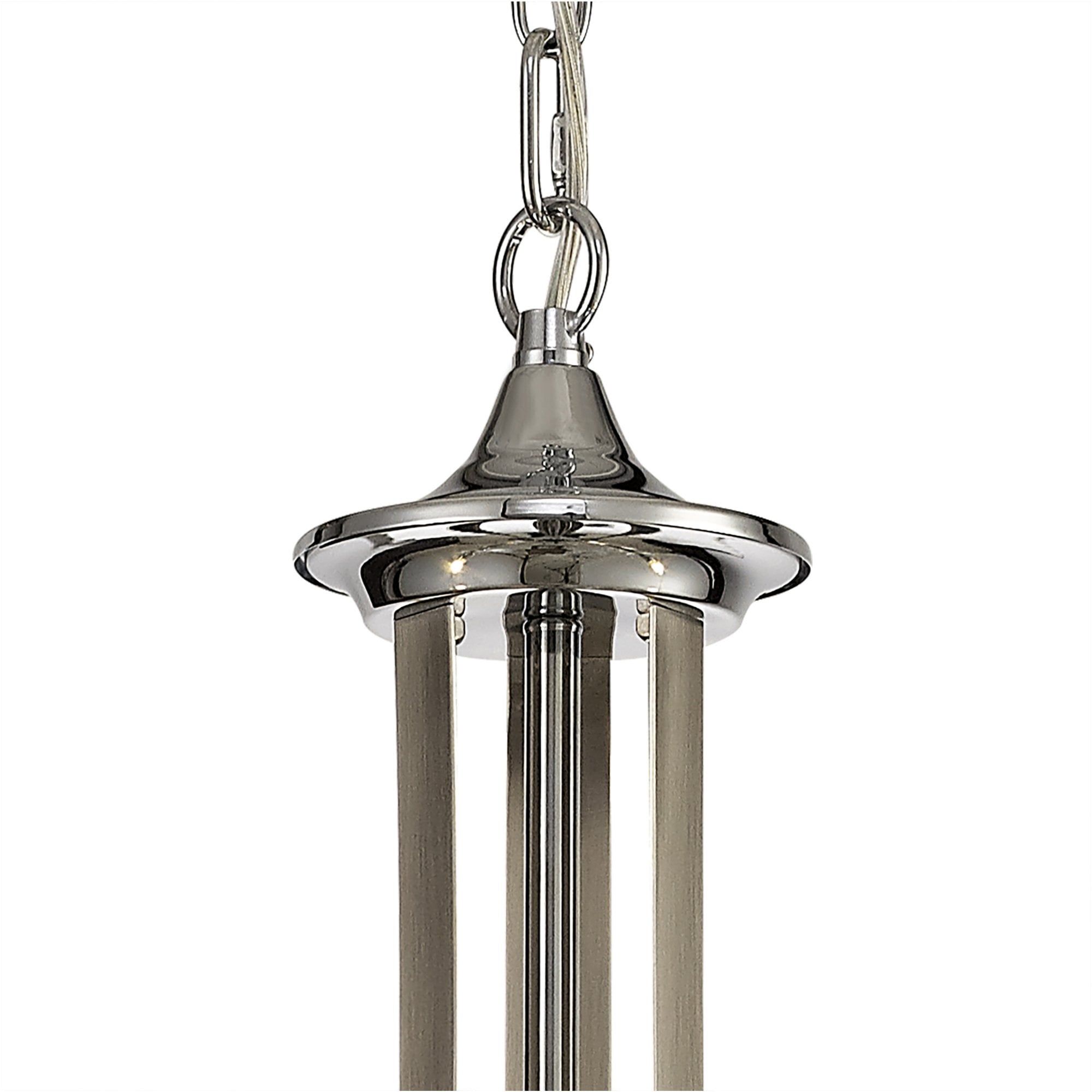 Fabula Chester 3 Light Pendant - Polished Chrome, Satin Nickel & Clear Crystal