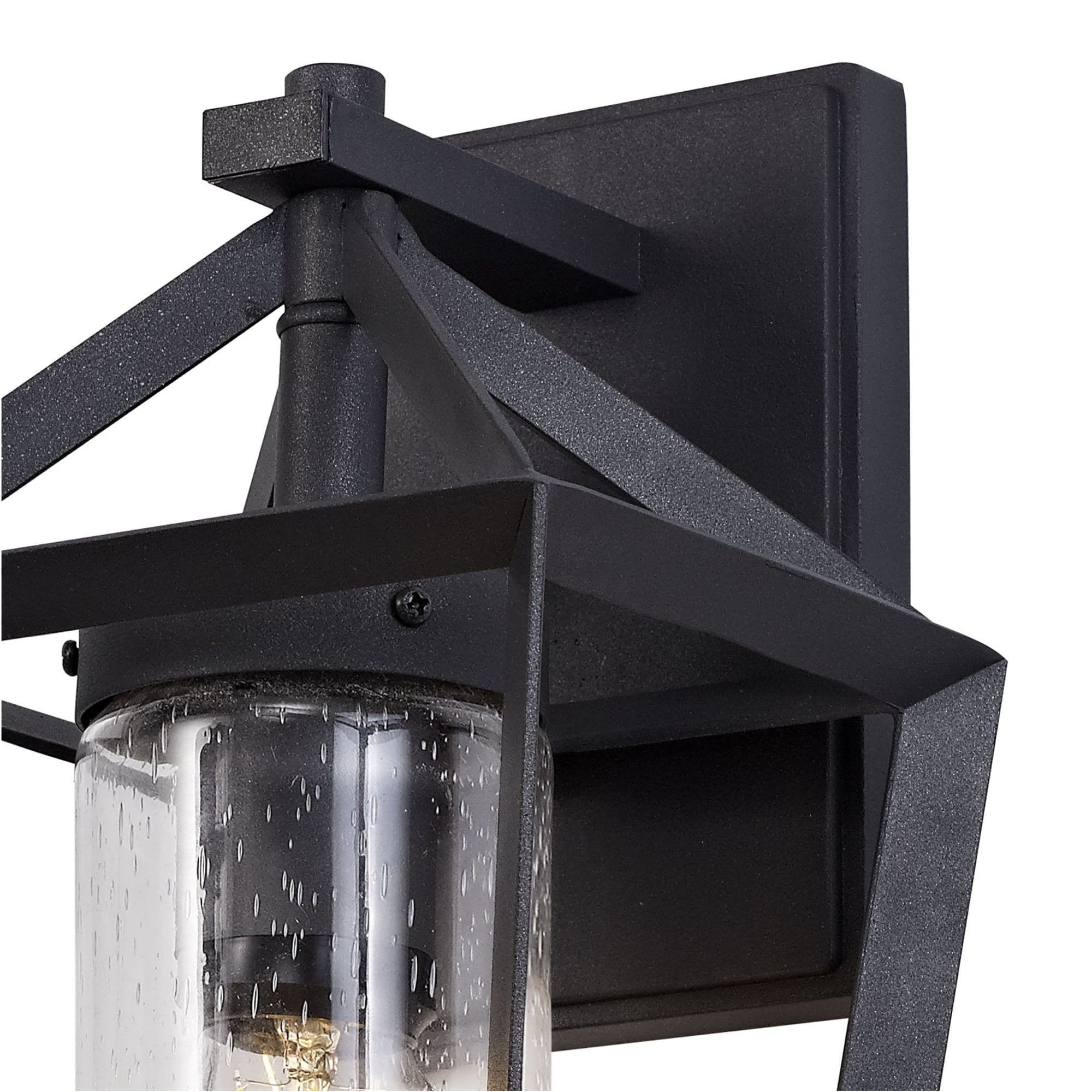 Fabula Tavistock Down Wall Lamp - Anthracite & Clear Rain Drop Effect Glass - IP54