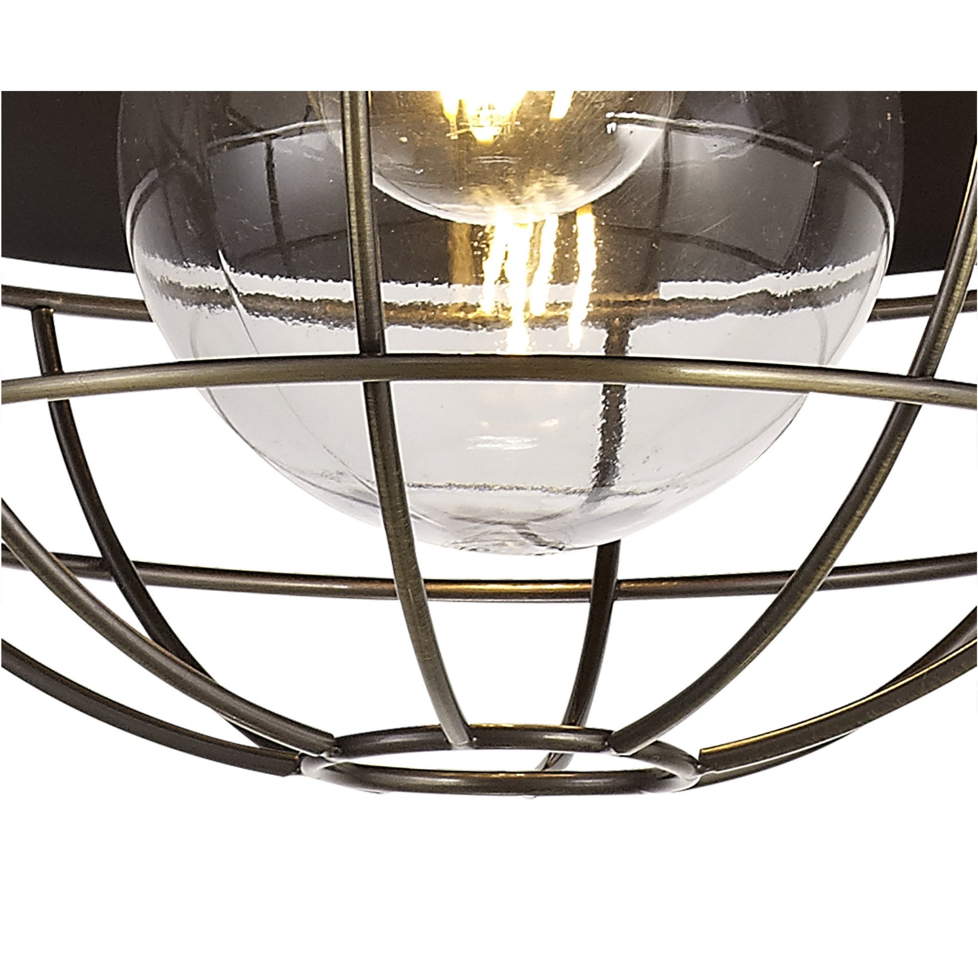 Fabula Catherine Pendant - Matt Black & Antique Brass - IP65