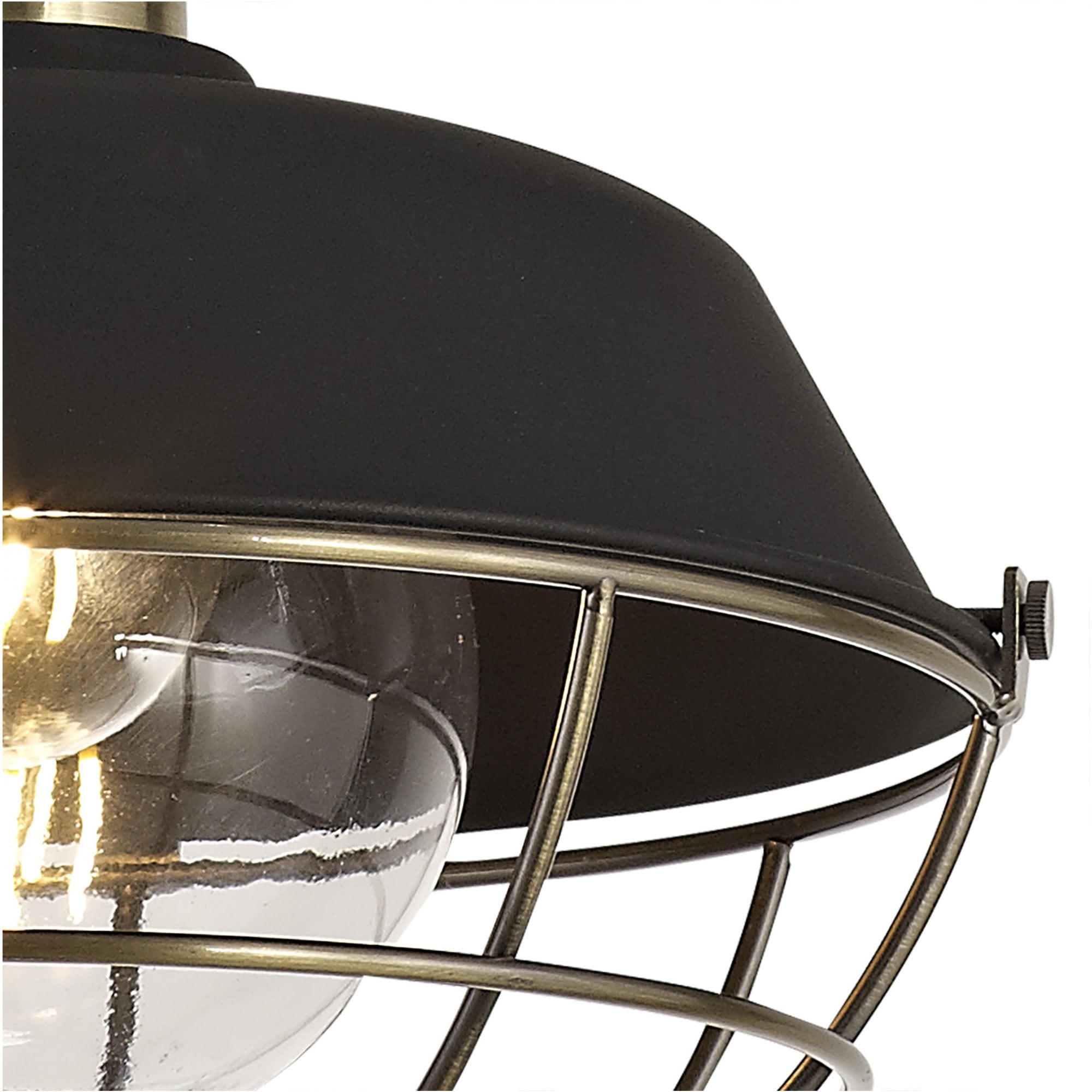 Fabula Catherine Pendant - Matt Black & Antique Brass - IP65