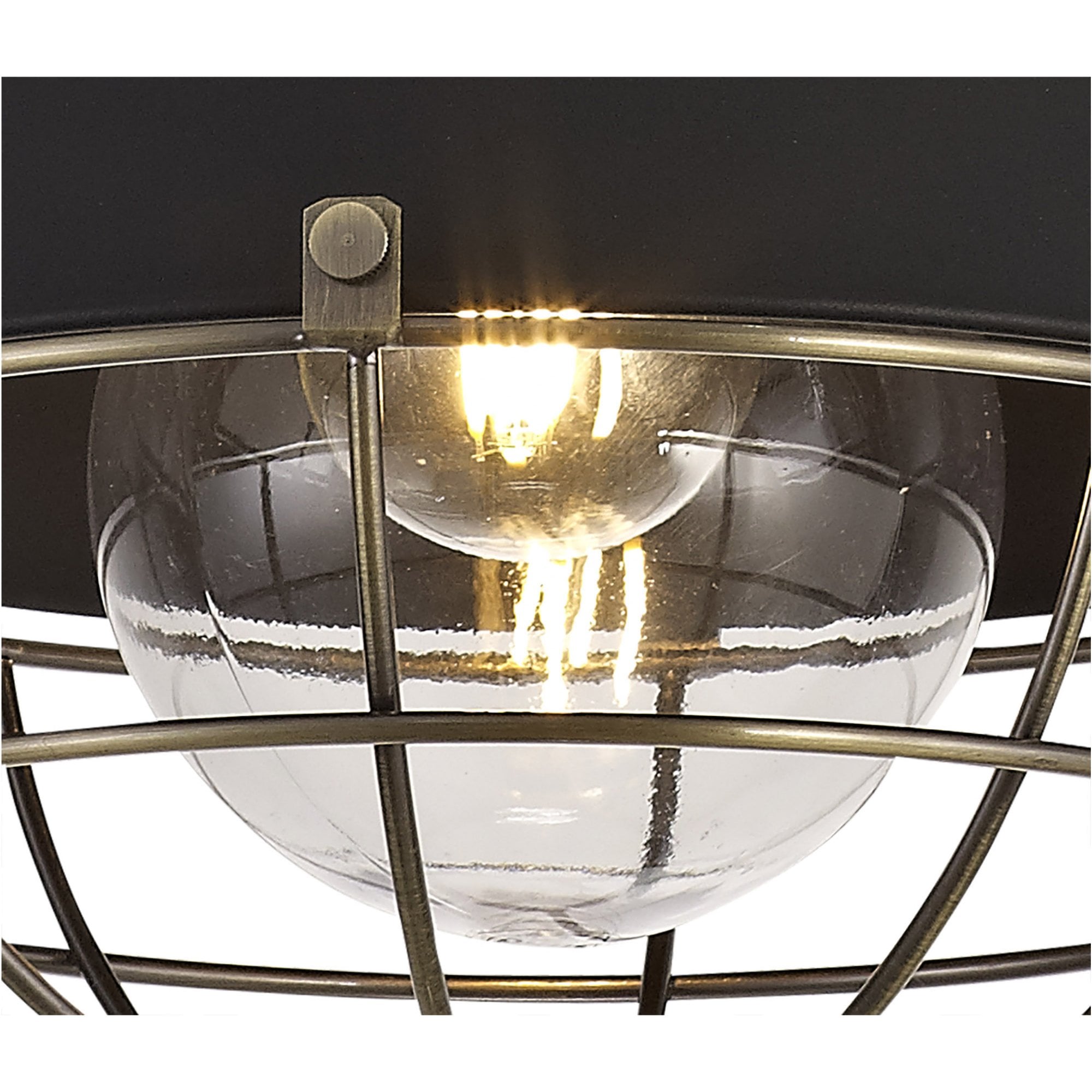 Fabula Catherine Pendant - Matt Black & Antique Brass - IP65