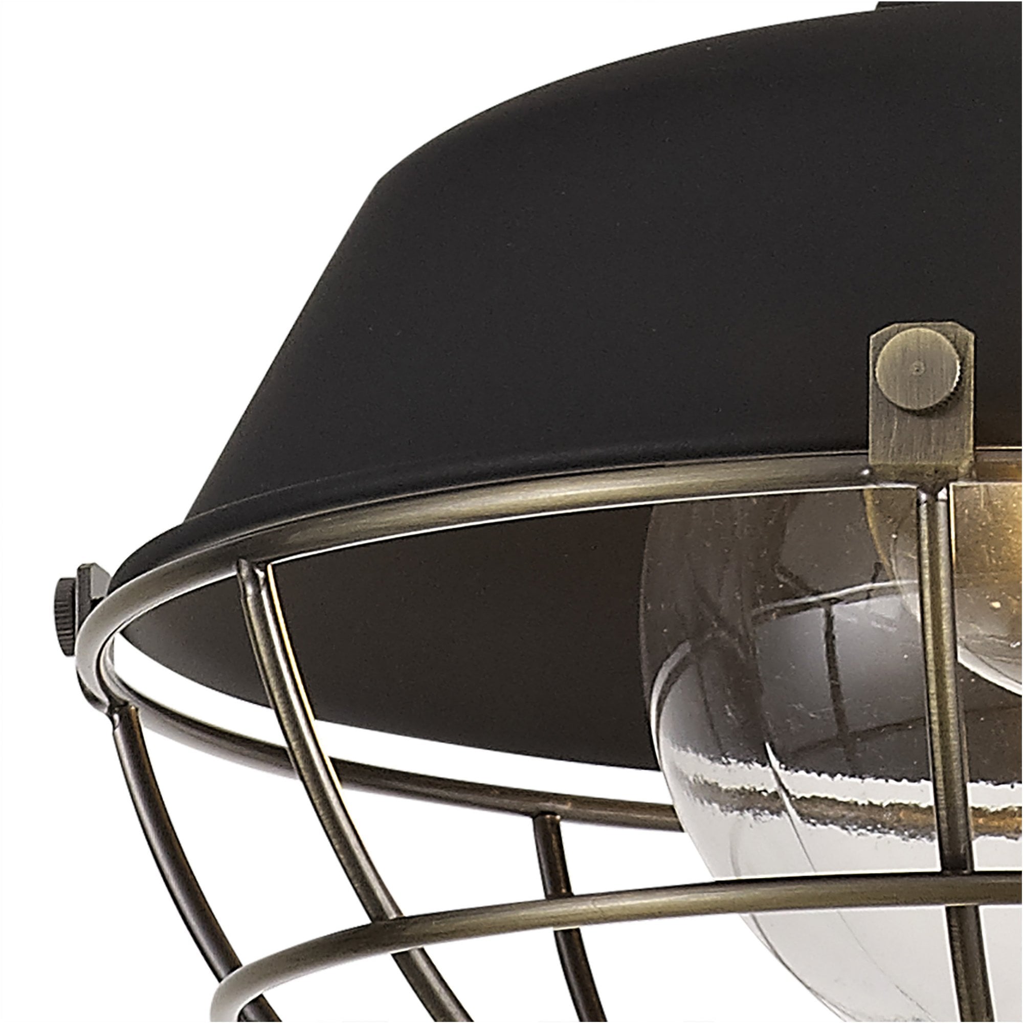 Fabula Catherine Pendant - Matt Black & Antique Brass - IP65