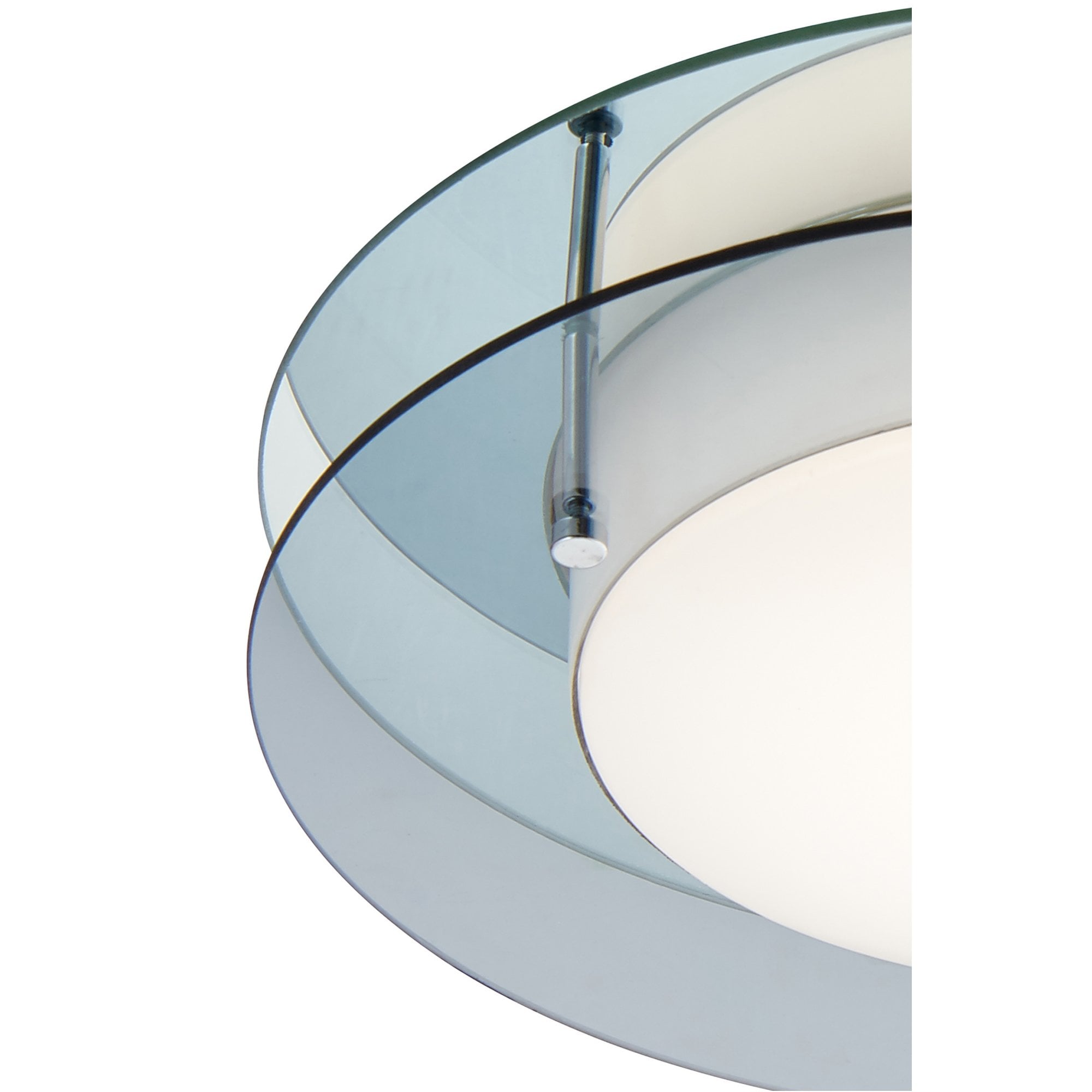 Fabula Deepdene LED Flush Light - Mirror & Smoked Glass - IP44