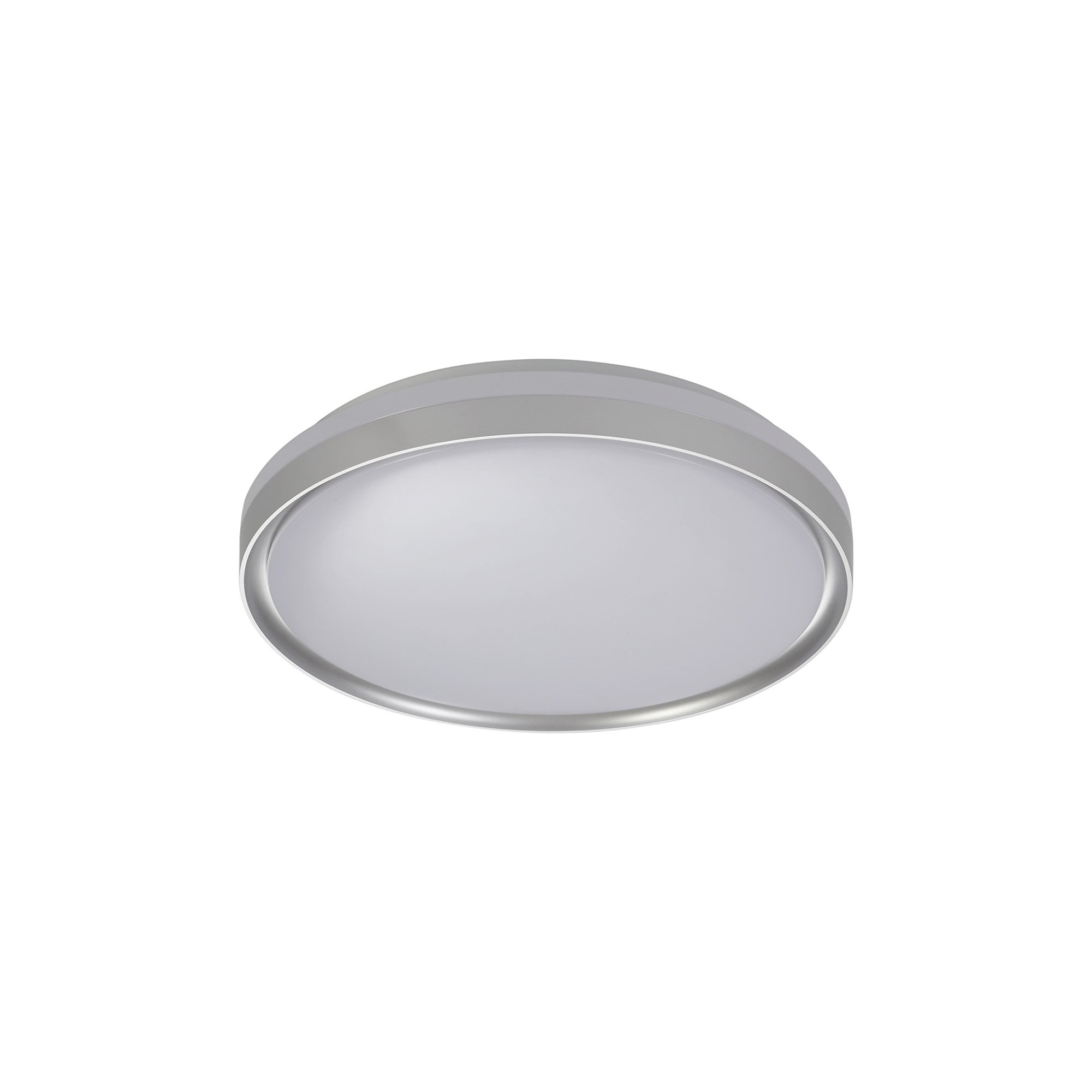 Fabula Carroll 39cm Dimmable LED Flush Light - Silver & White Acrylic - IP44