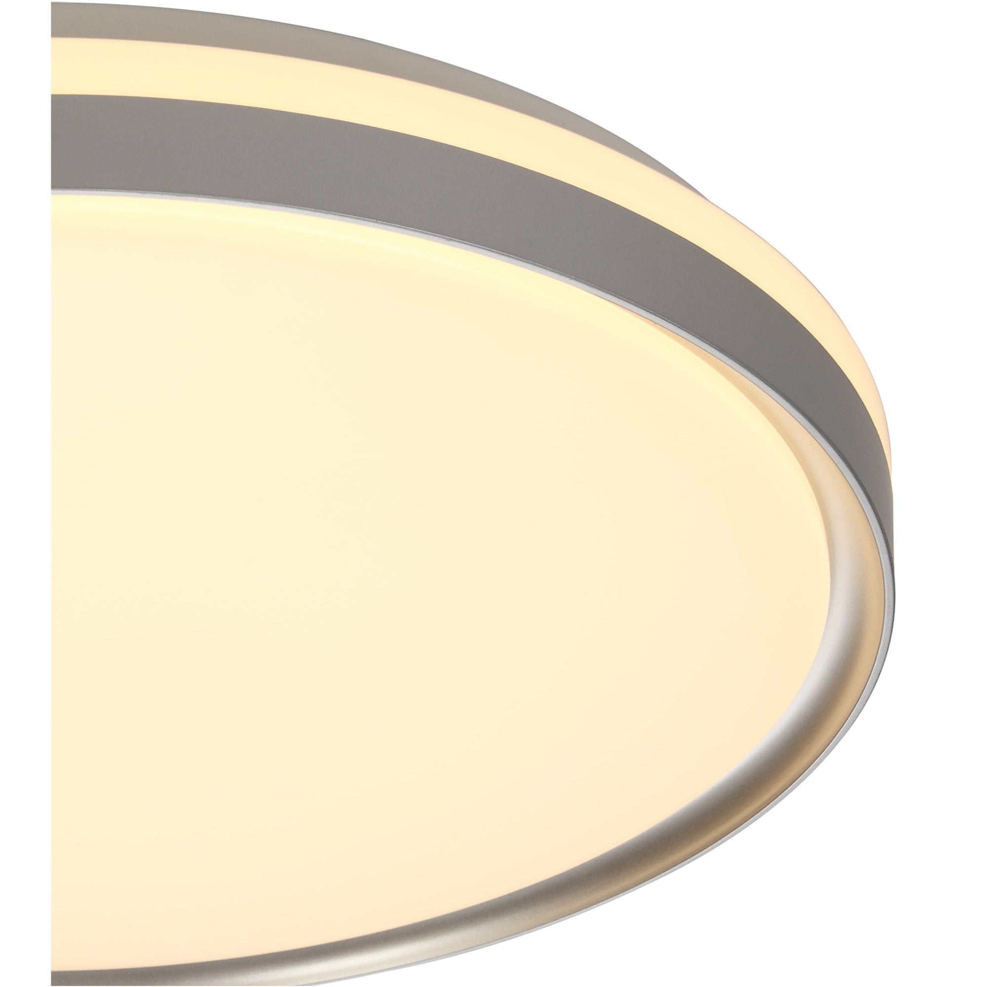 Fabula Carroll 48cm Dimmable LED Flush Light - Silver & White Acrylic - IP44