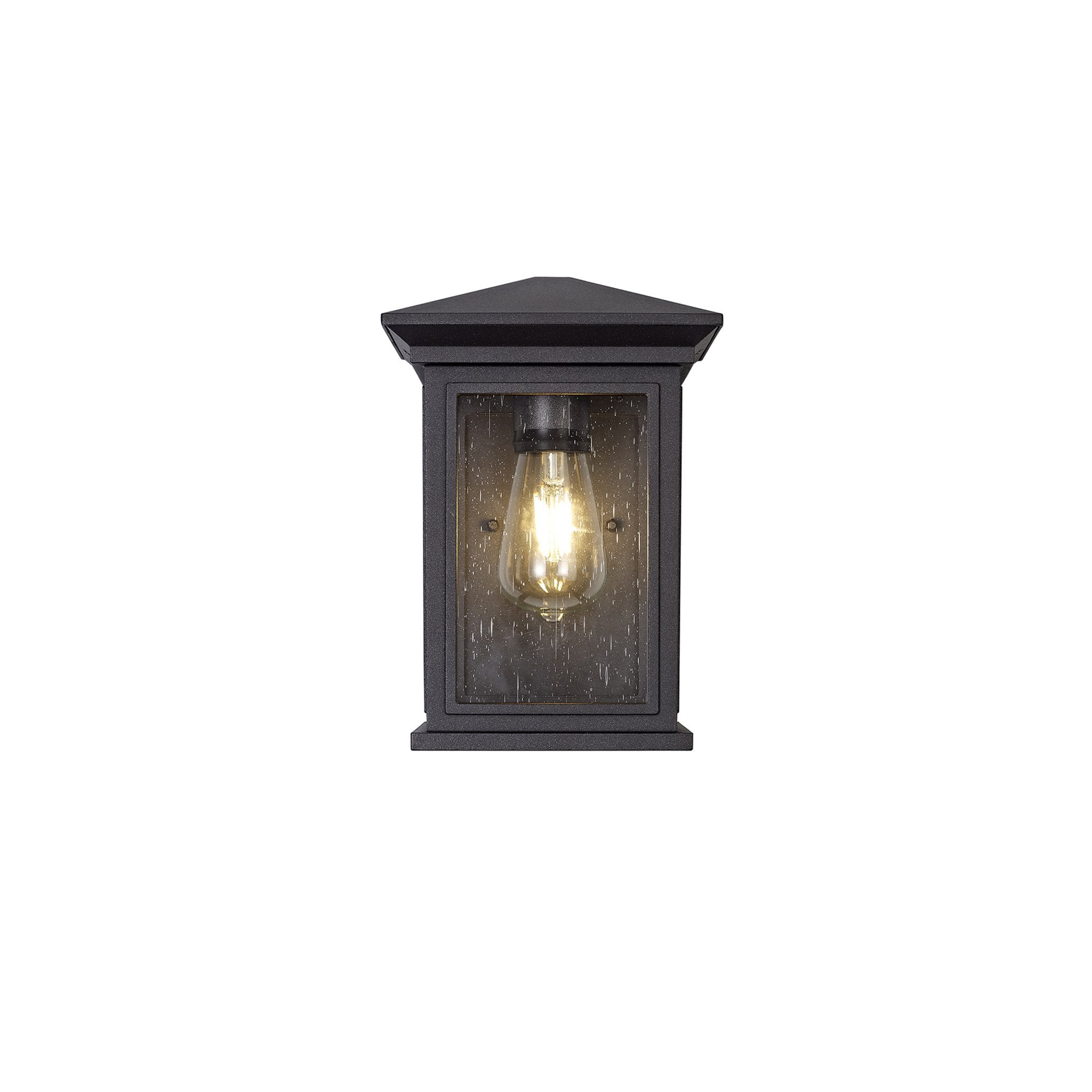 Fabula Campions Flush Wall Lamp - Anthracite & Clear Seeded Glass - IP54