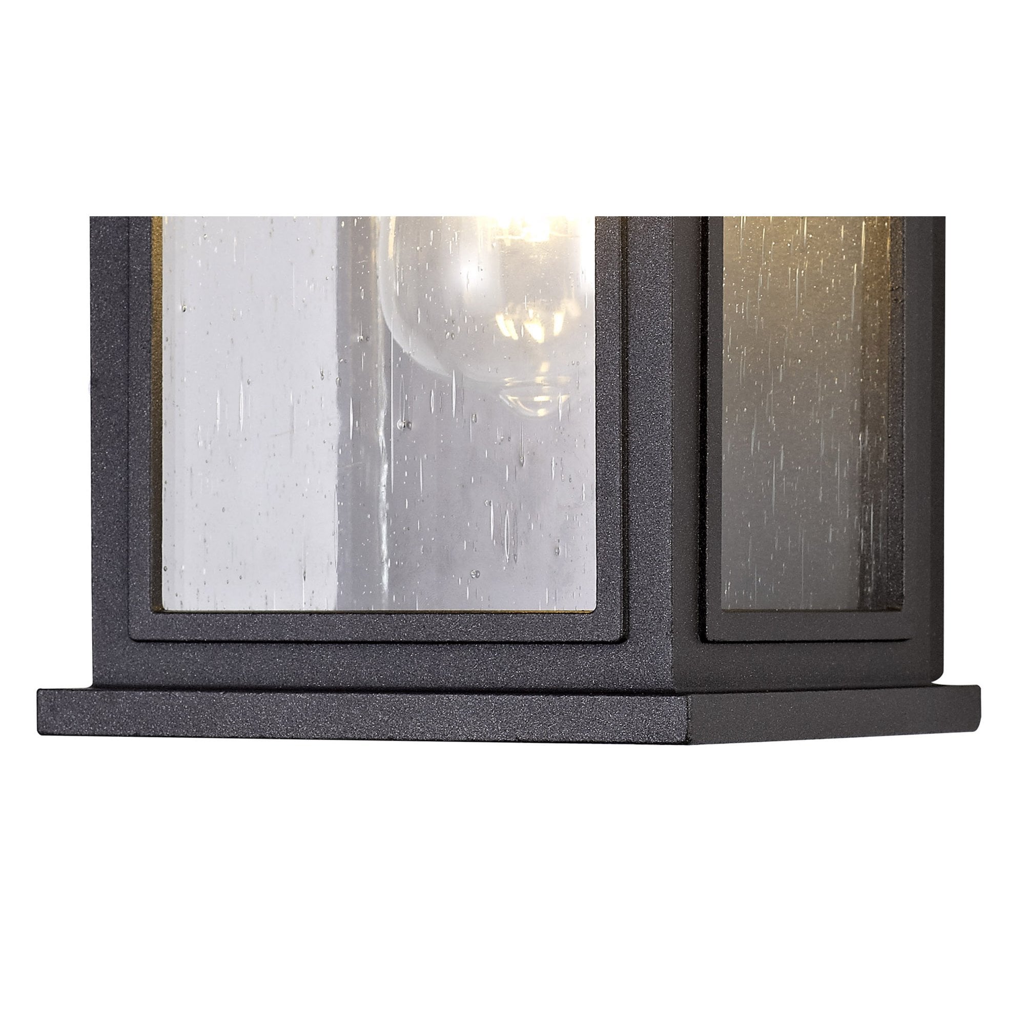 Fabula Campions Flush Wall Lamp - Anthracite & Clear Seeded Glass - IP54
