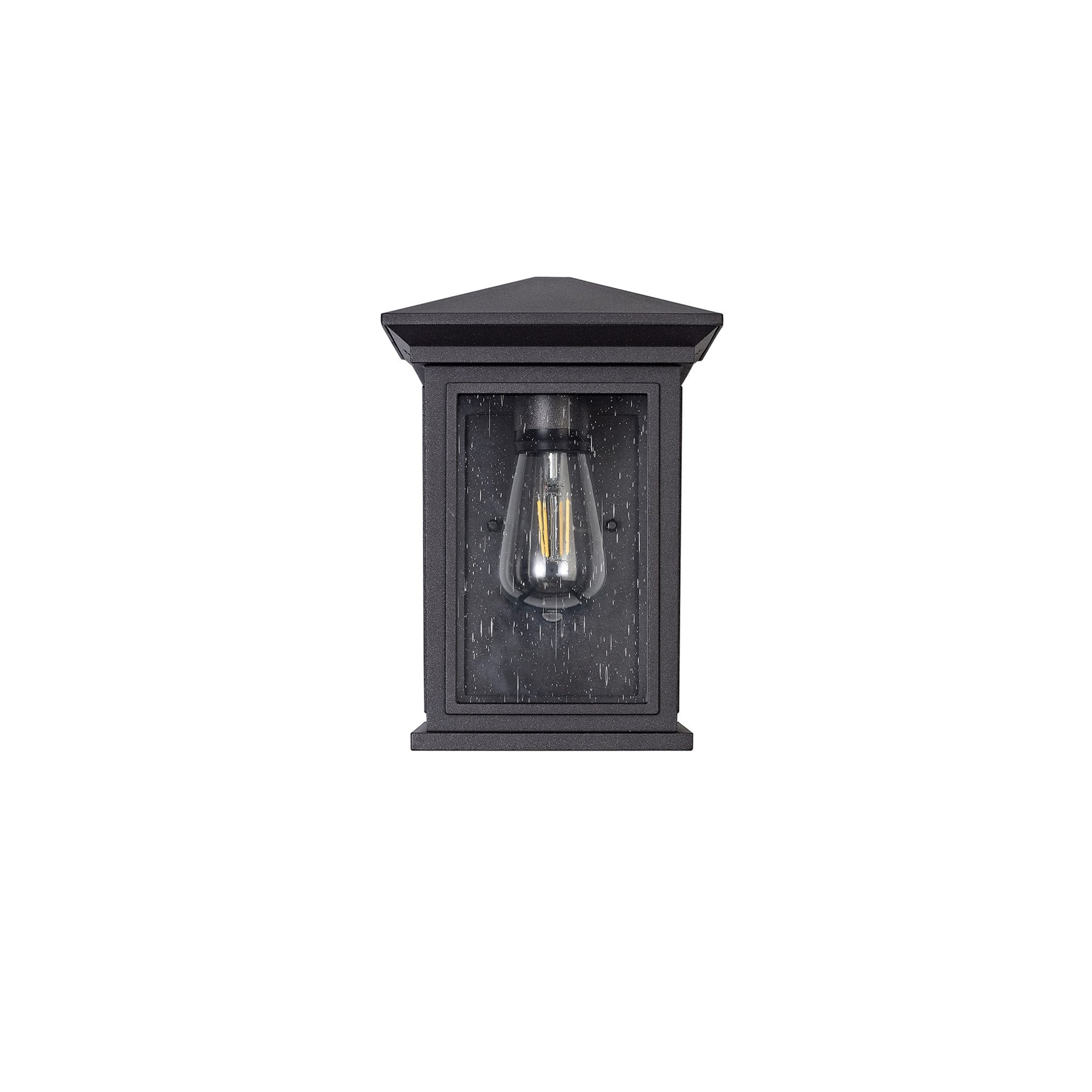 Fabula Campions Flush Wall Lamp - Anthracite & Clear Seeded Glass - IP54